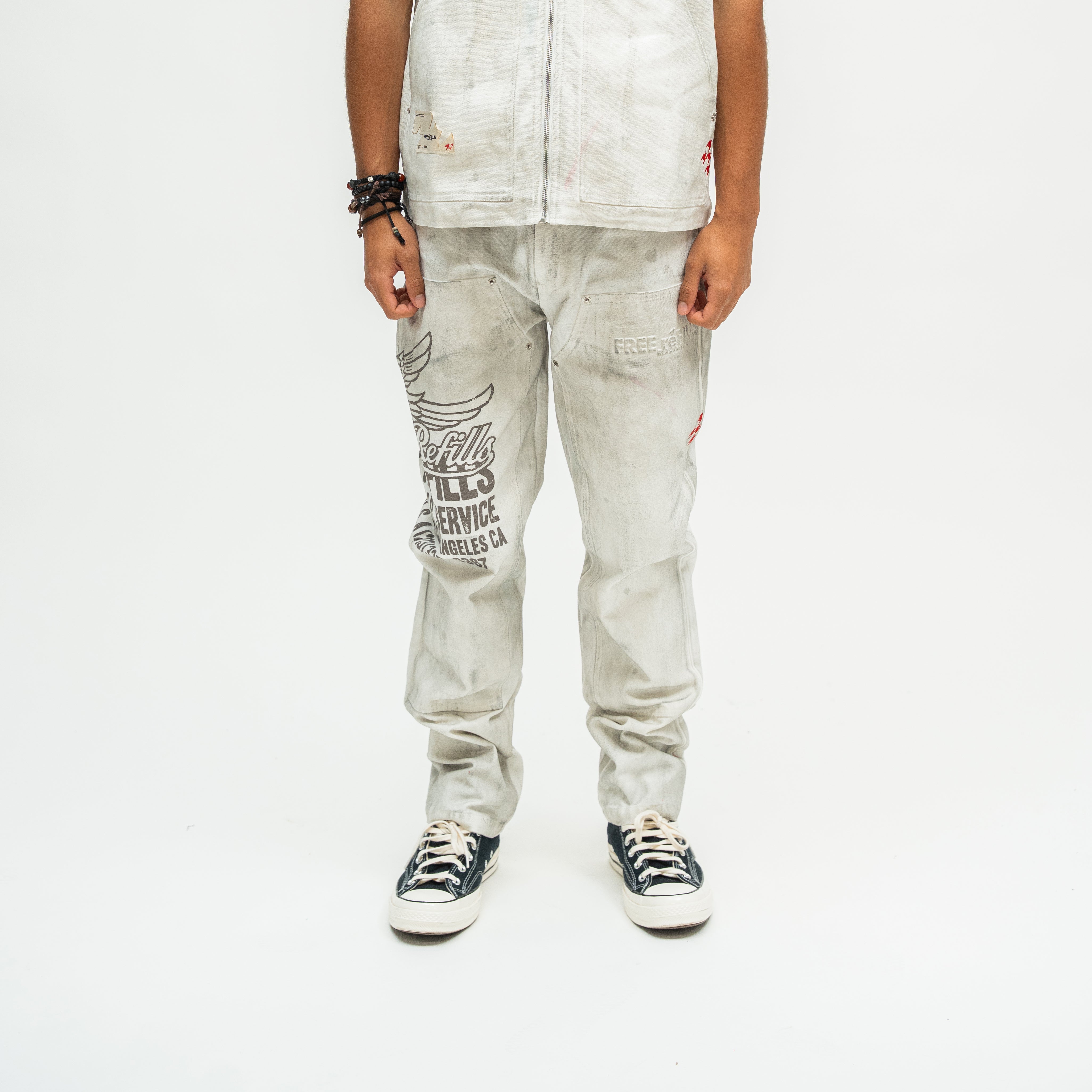 Service Grunge Carpenter Pants - Cream