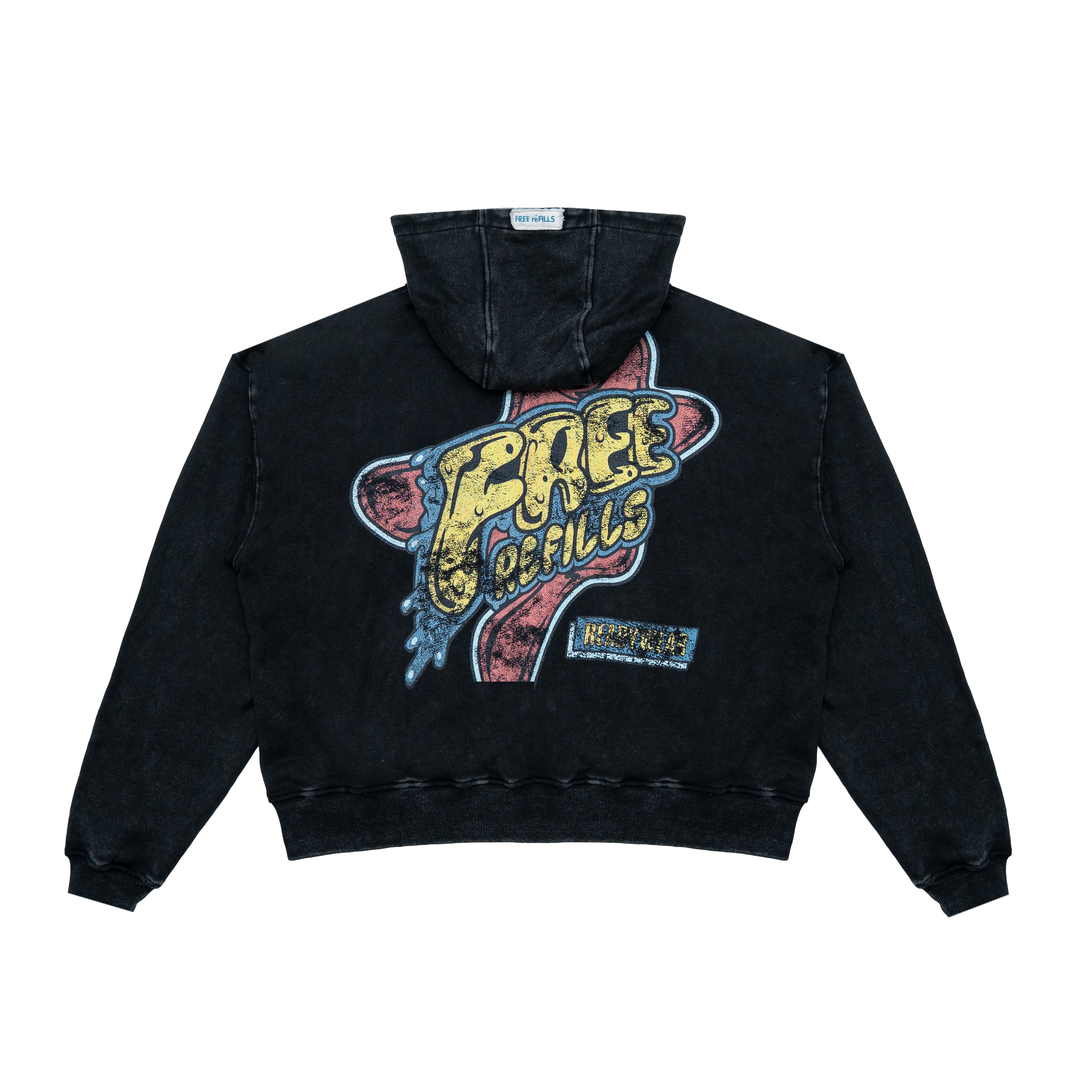 Amoeba Zip-Up Hoodie - Black