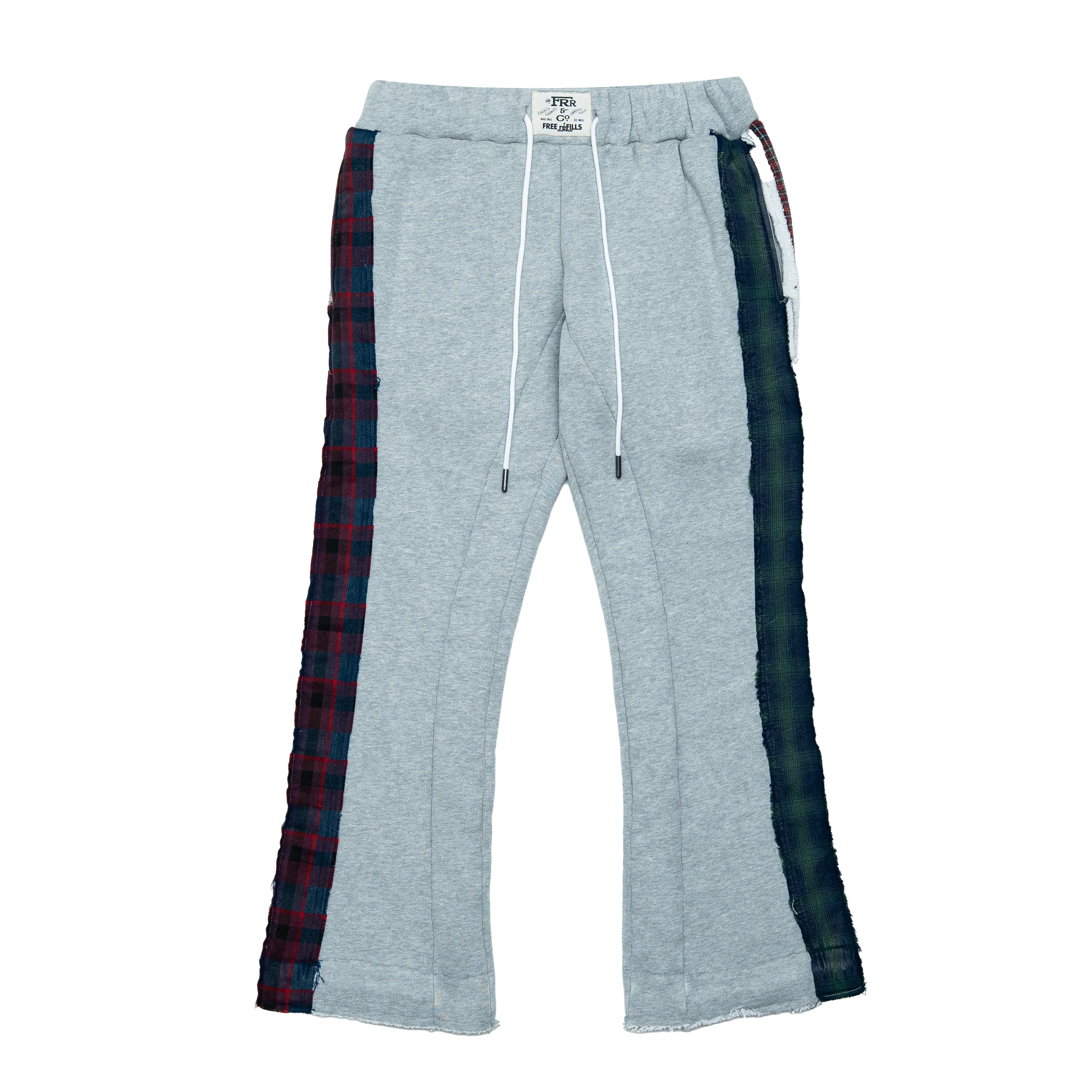 Multi Flannel Flare Sweatpants - Heather Grey