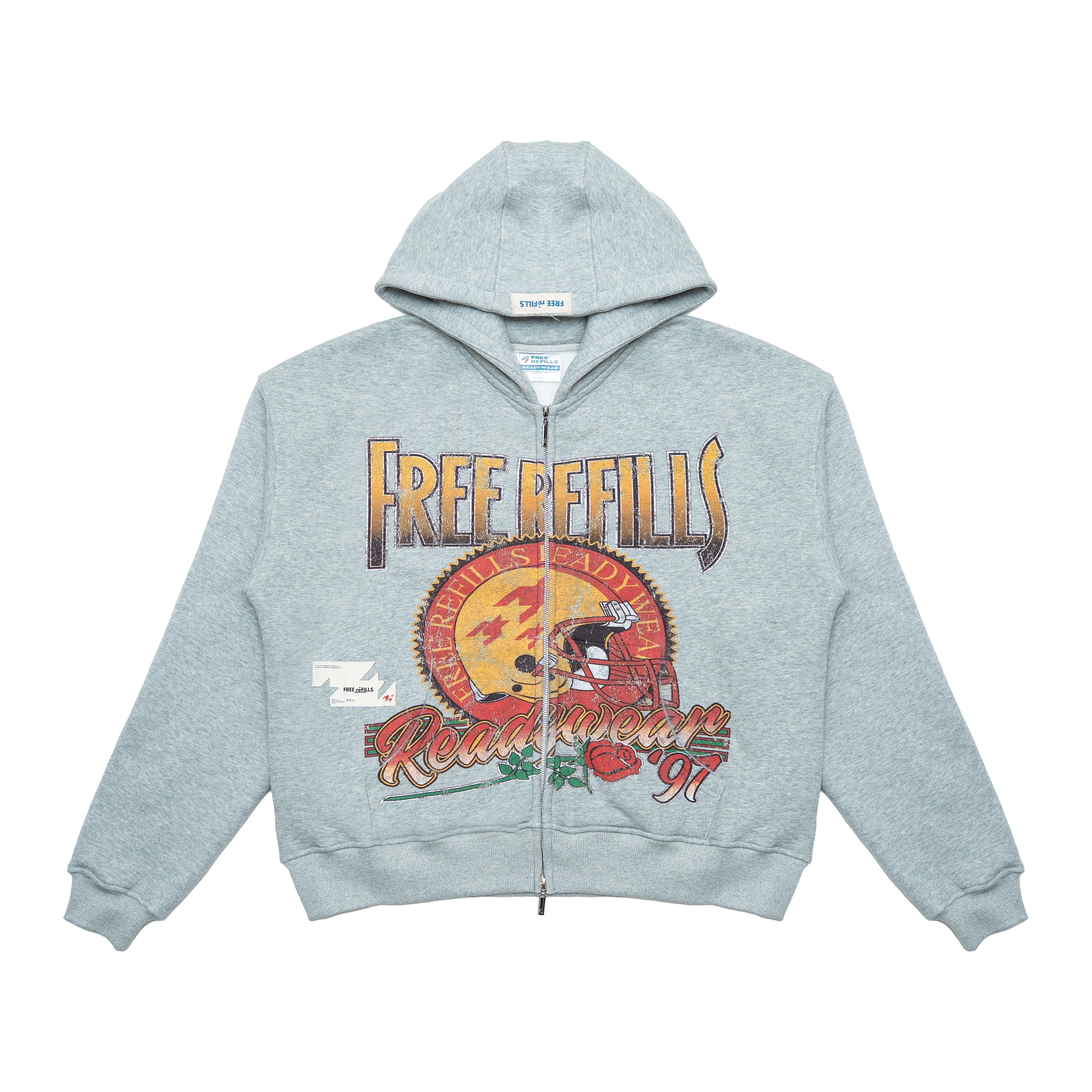 Rose Bowl Zip-Up Hoodie - Heather Grey