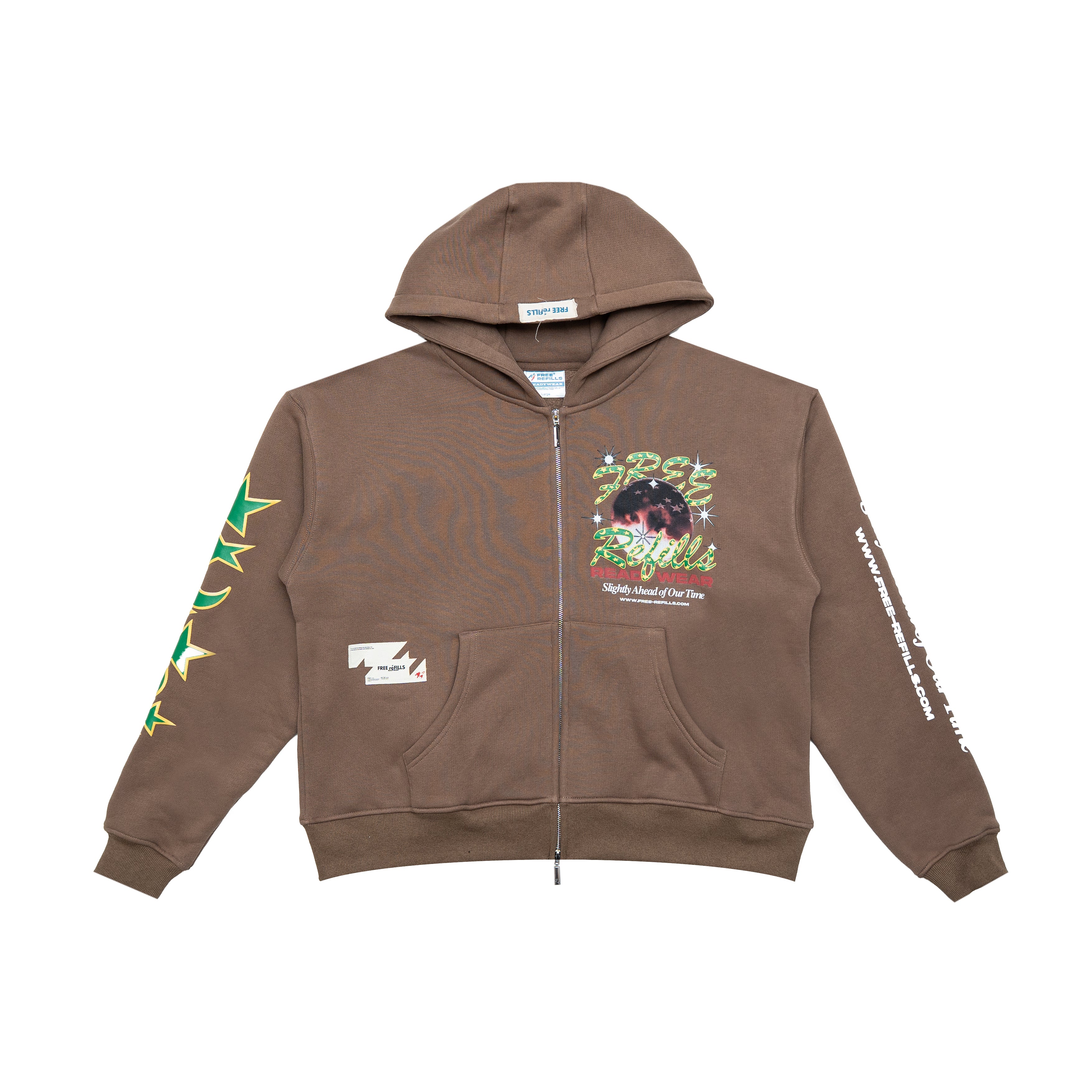 Psychic Zip-Up Hoodie - Brown