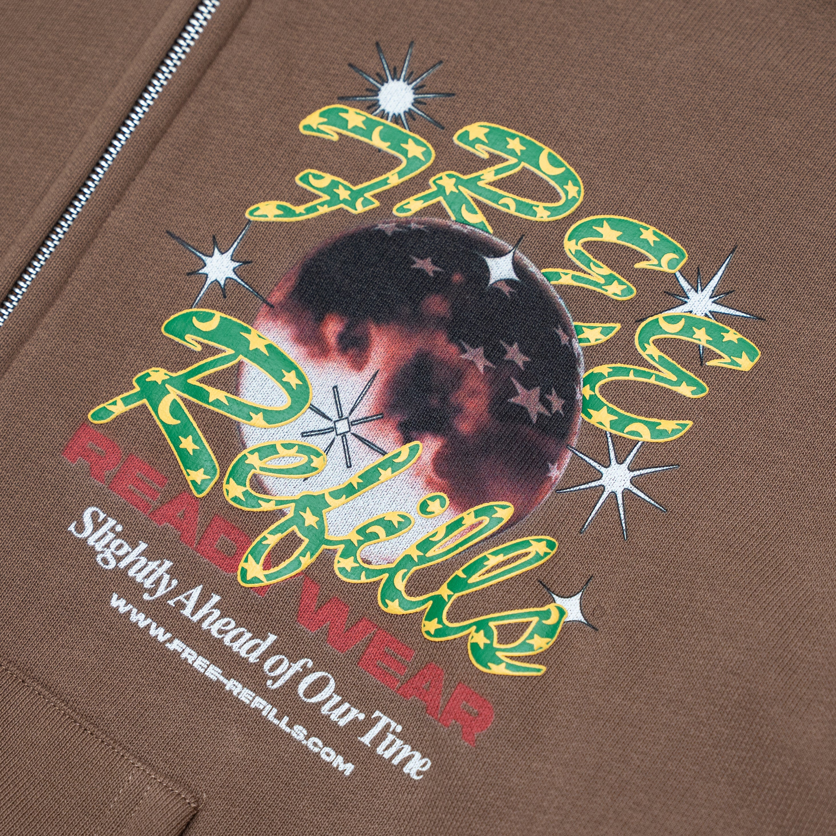 Psychic Zip-Up Hoodie - Brown