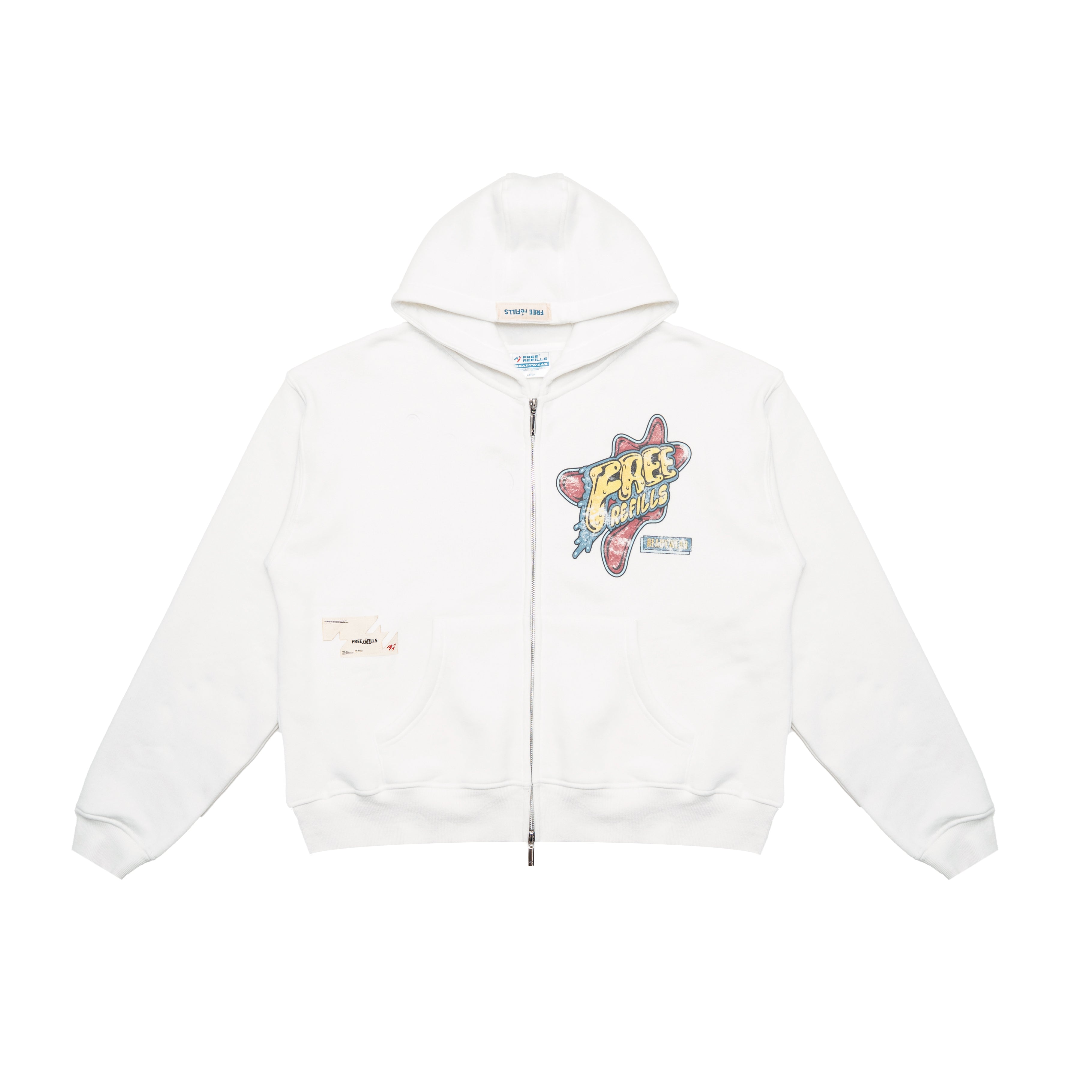 Amoeba Zip-Up Hoodie - Off White