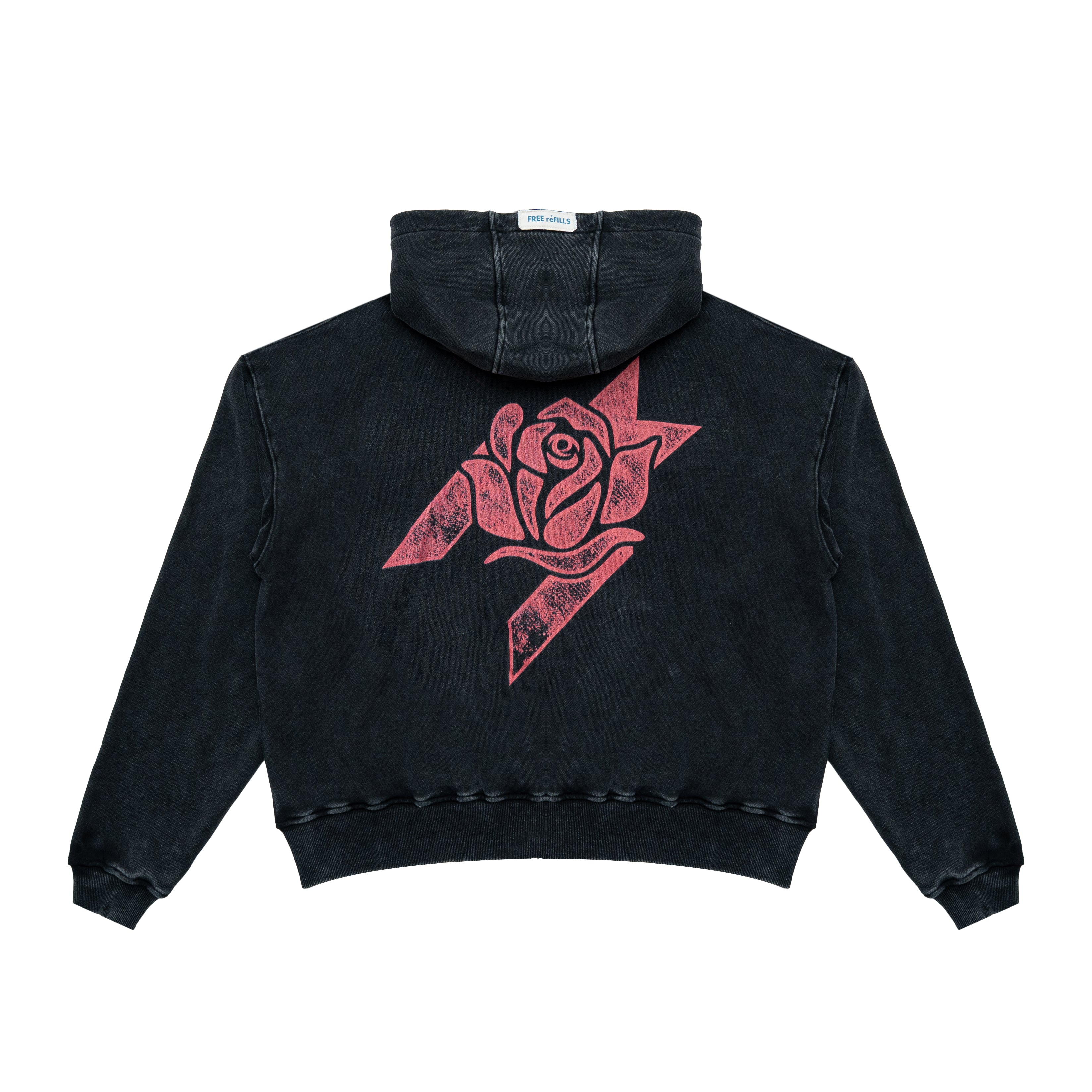 Rose Bowl Zip-Up Hoodie - Vintage Black