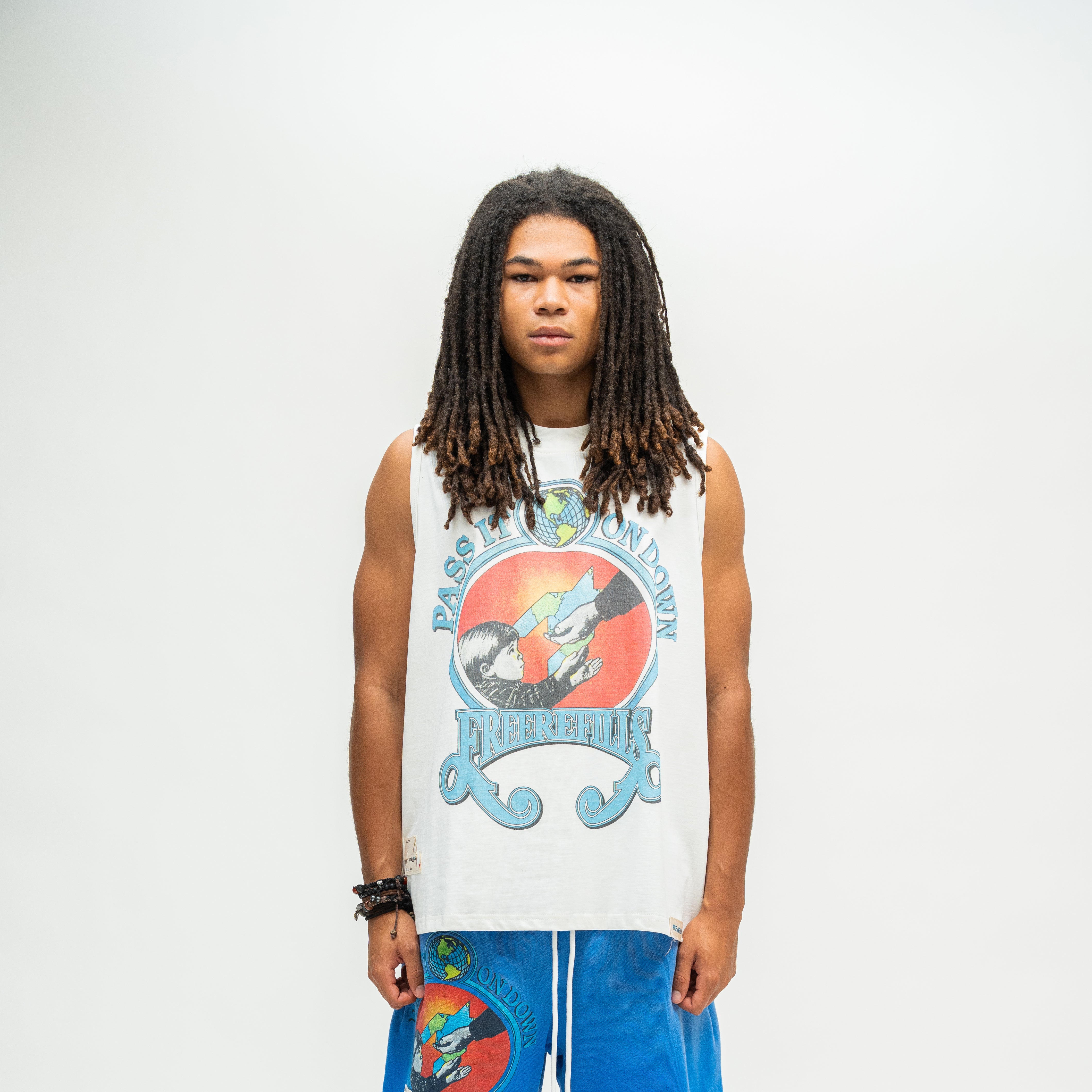 Charity Cut-Off Tee - White