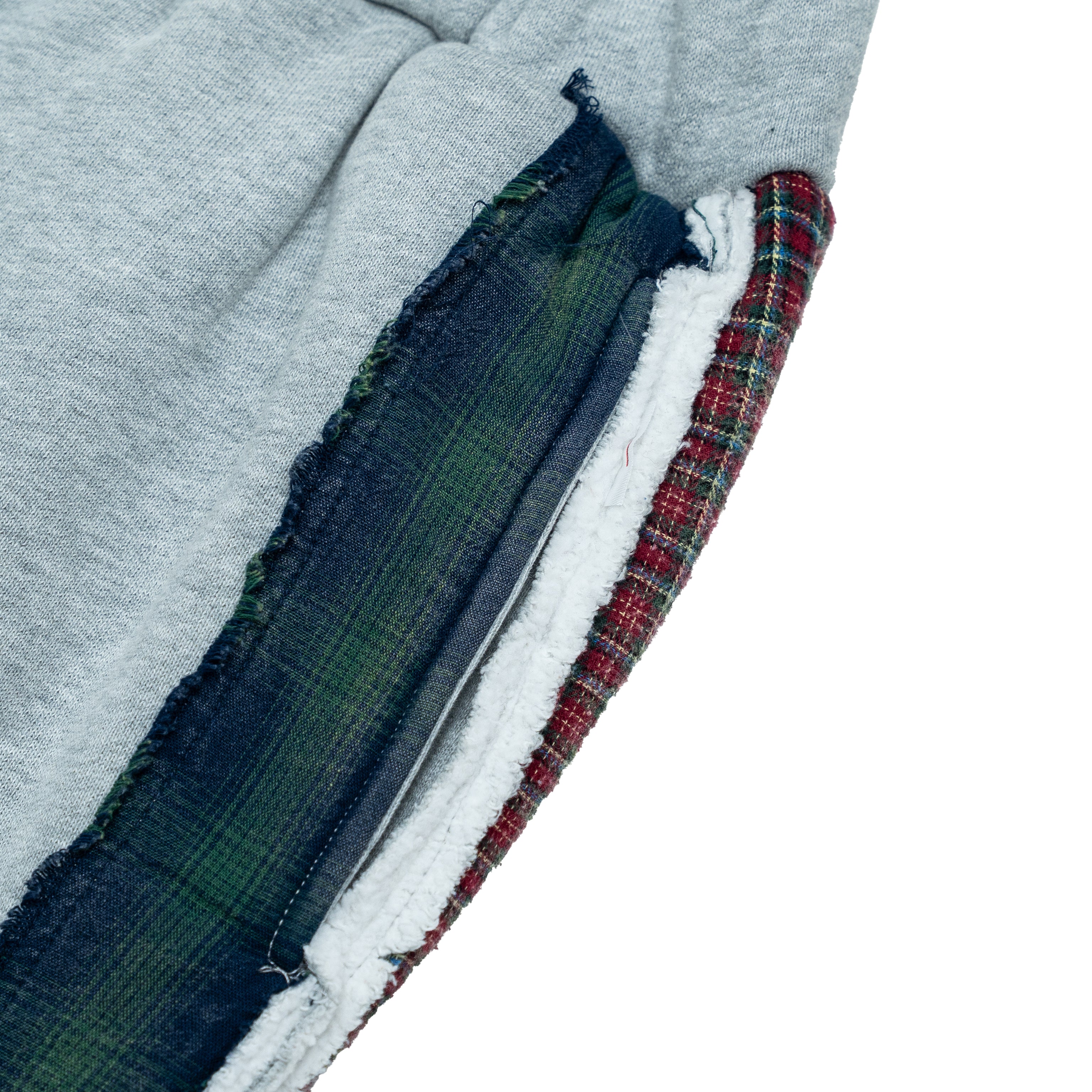 Multi Flannel Flare Sweatpants - Heather Grey