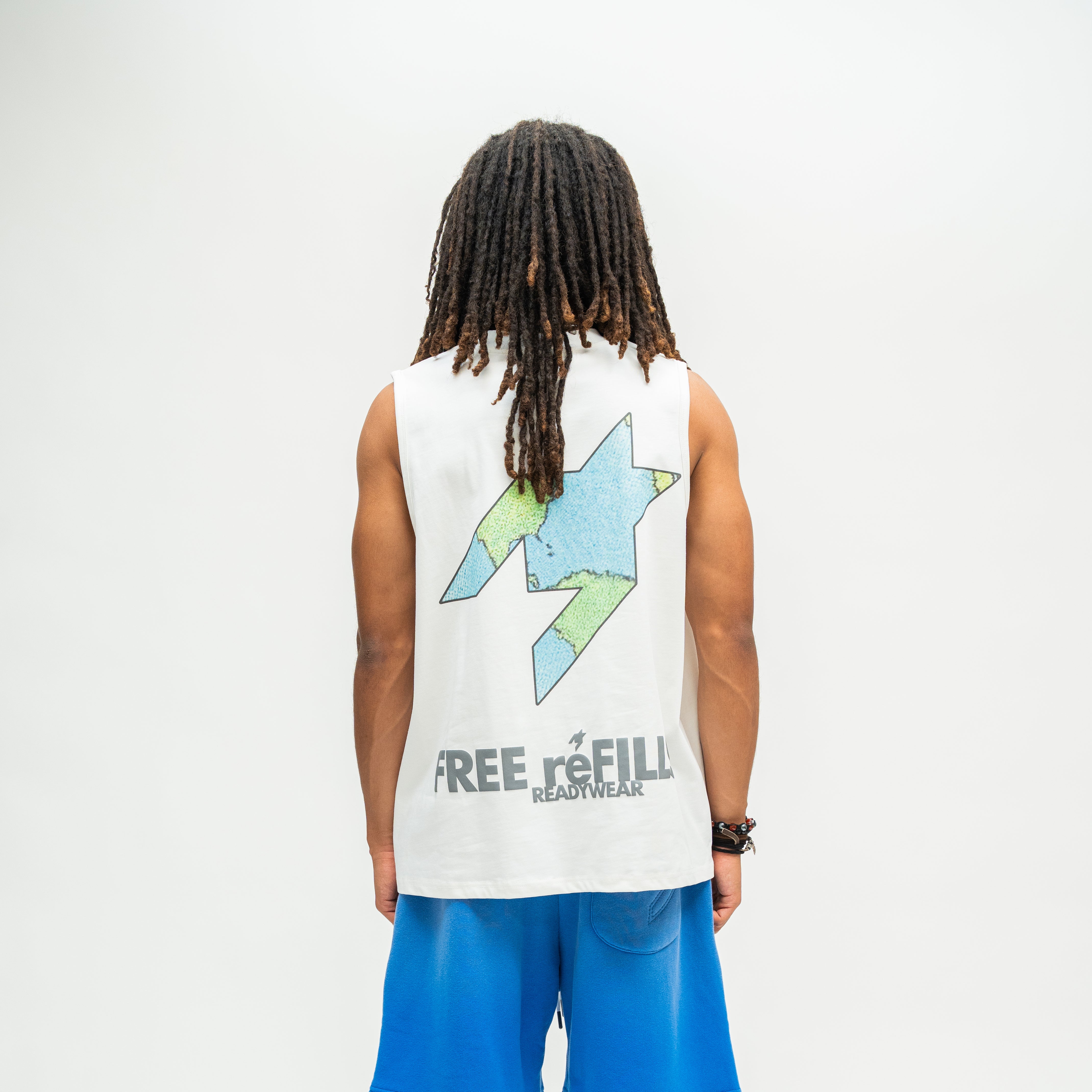 Charity Cut-Off Tee - White