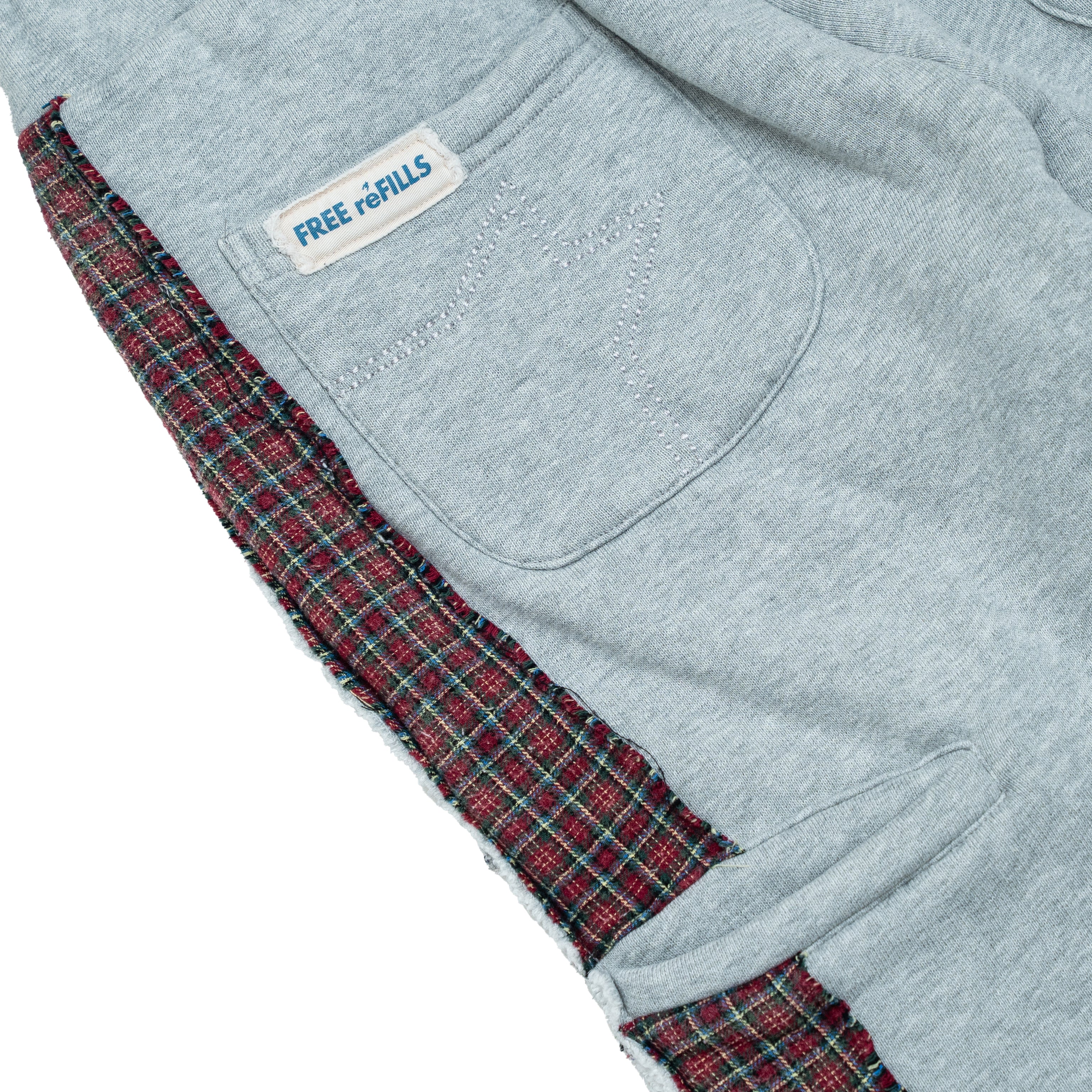 Multi Flannel Flare Sweatpants - Heather Grey