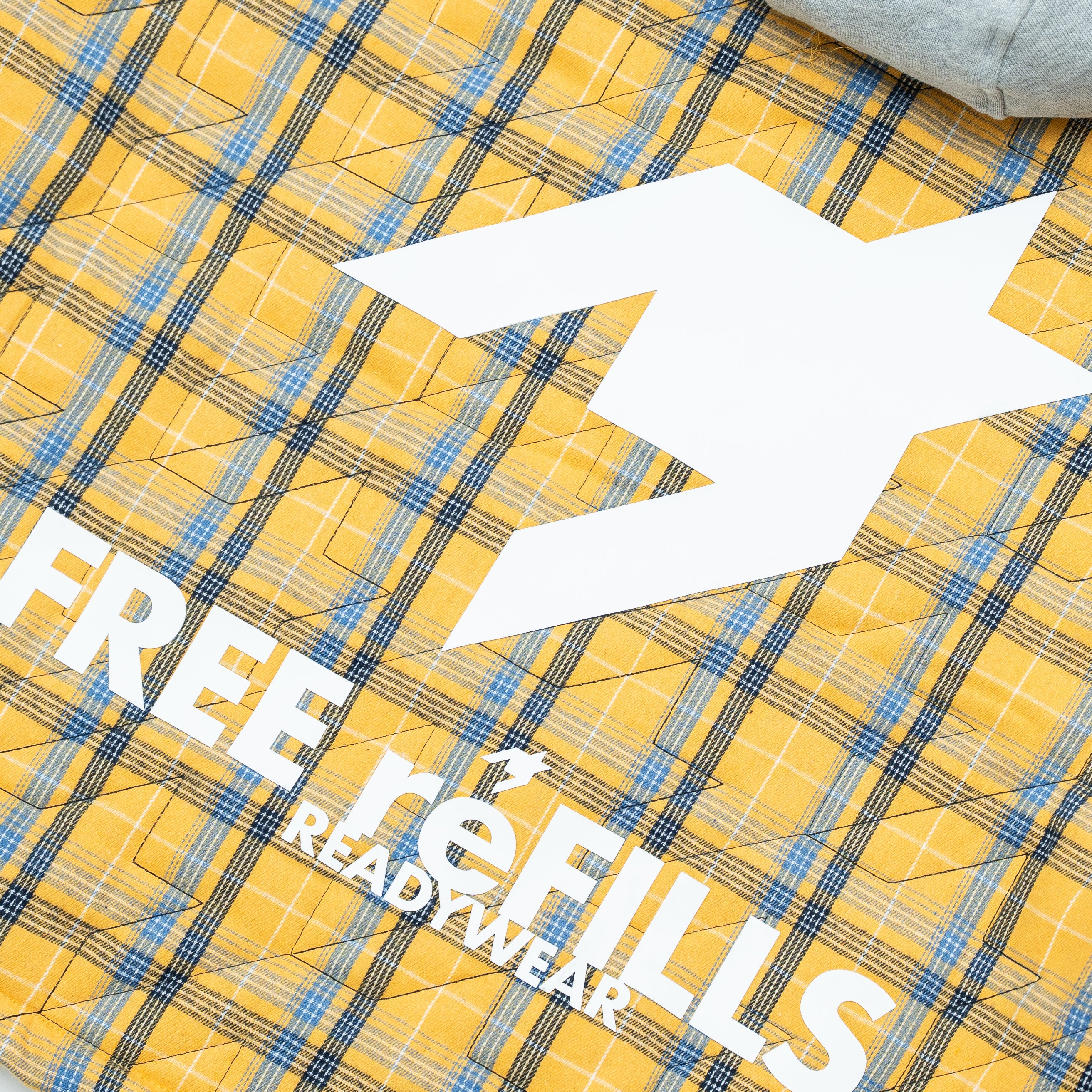 Quilted Flannel Zip-Up Jacket - Yellow