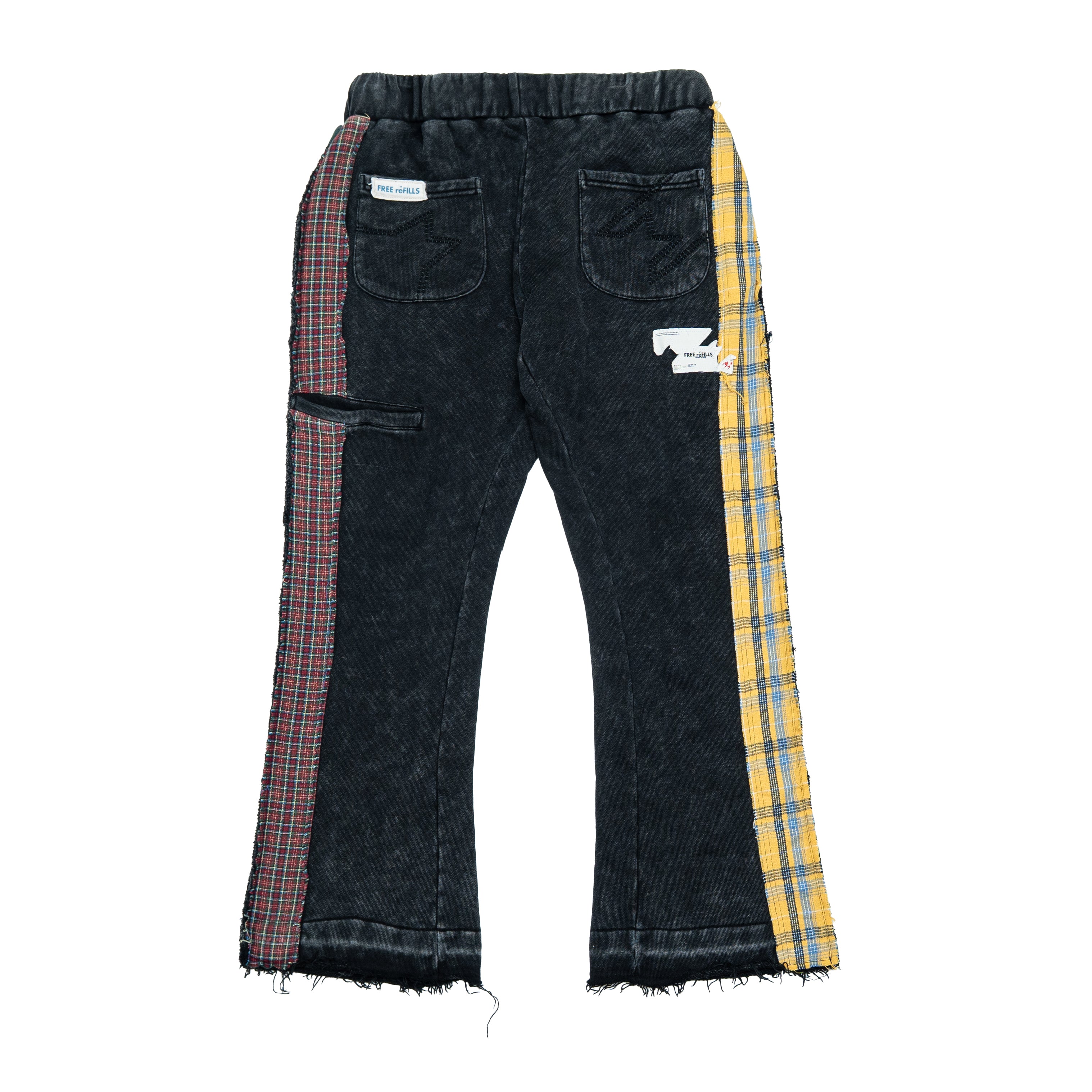 Multi Flannel Flare Sweatpants - Vintage Black