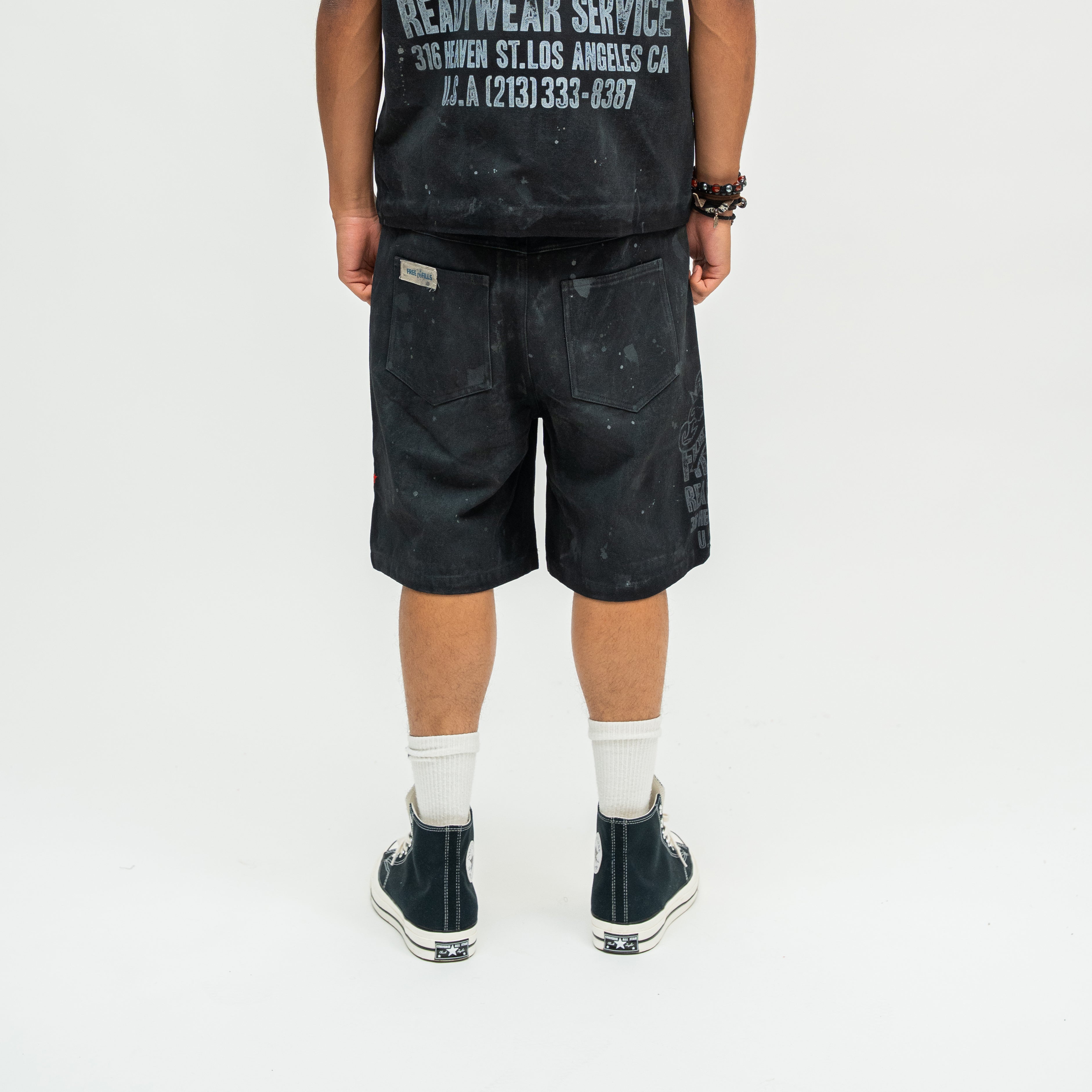 Service Grunge Vest Jacket - Black