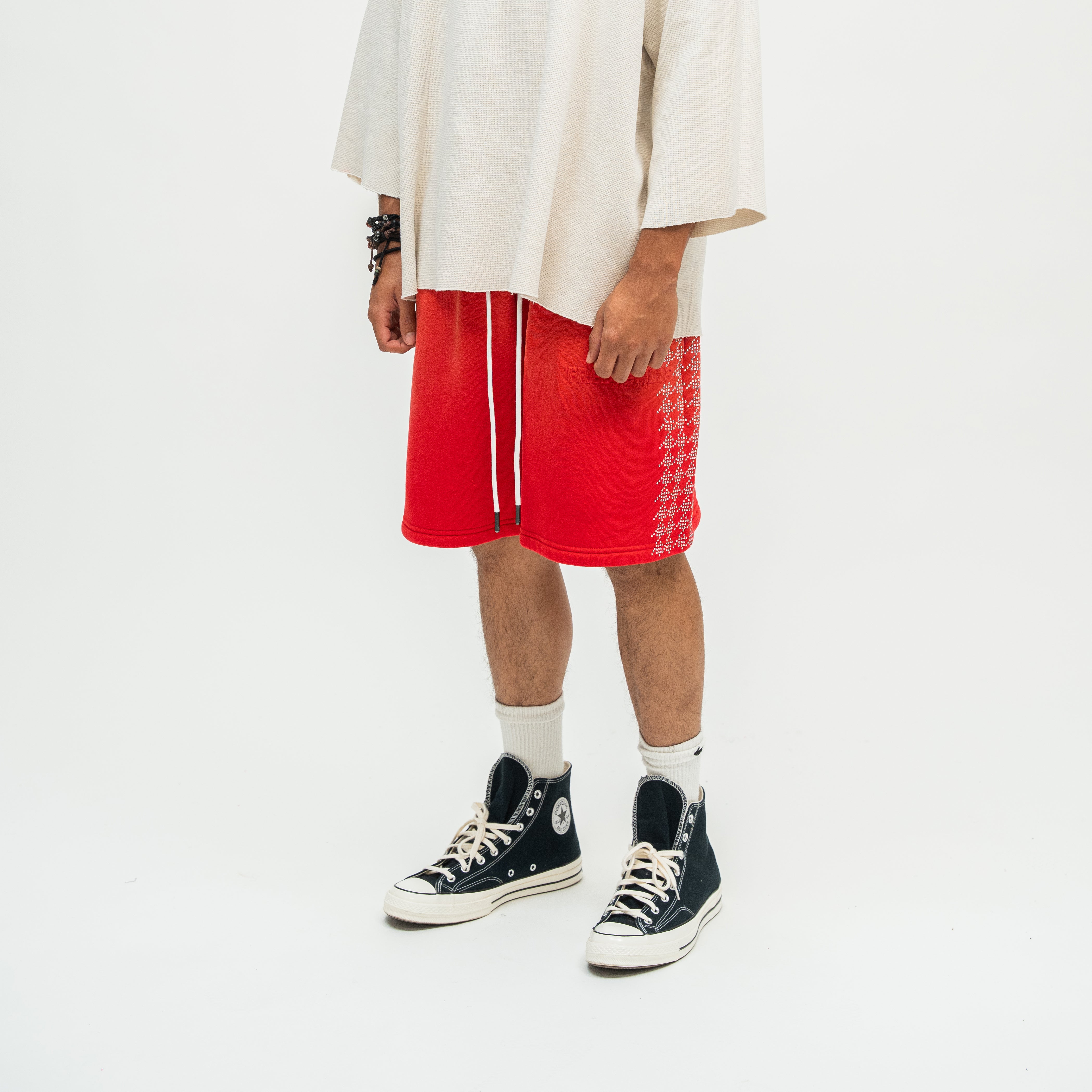 FR Star Stud Shorts - Red