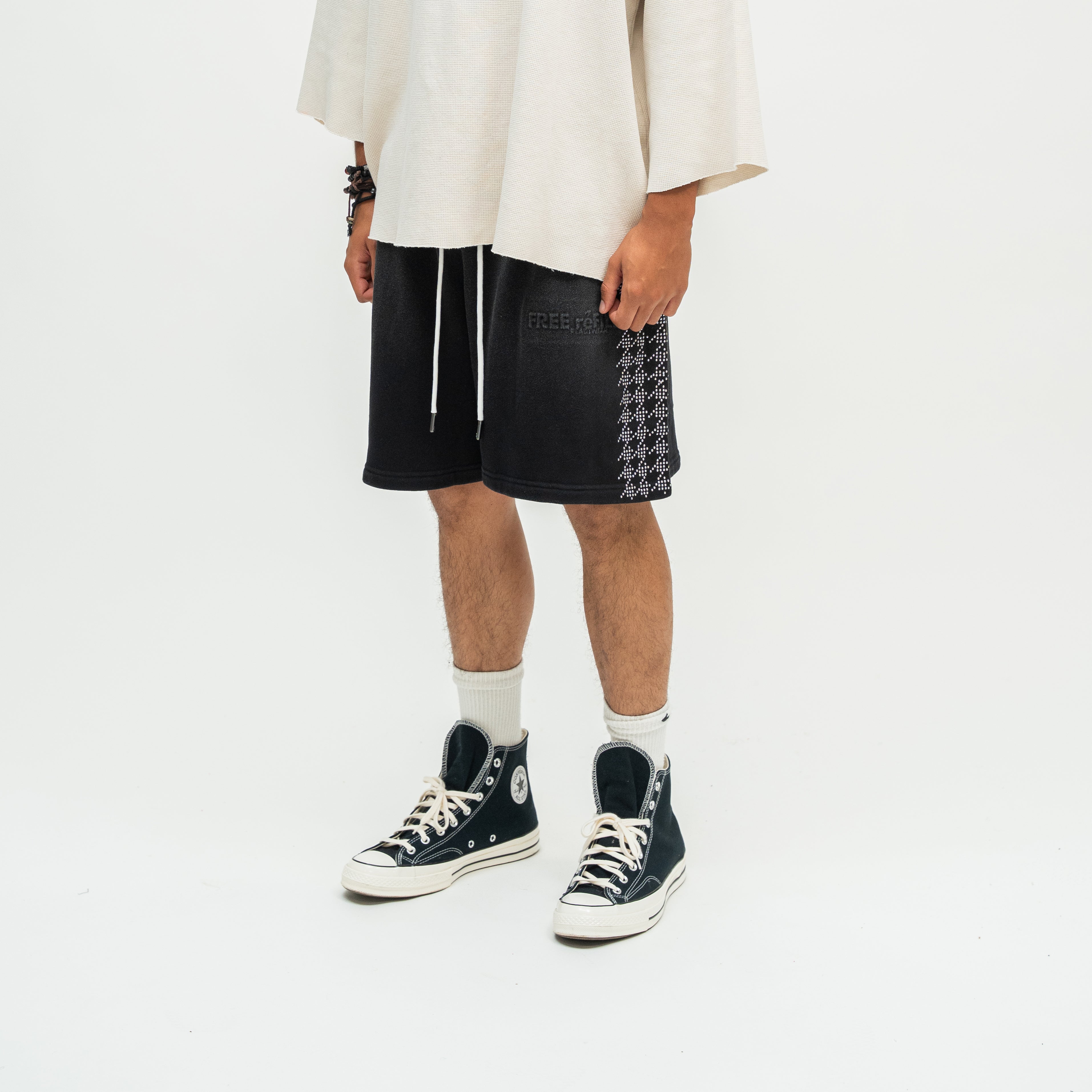 FR Star Stud Shorts - Black