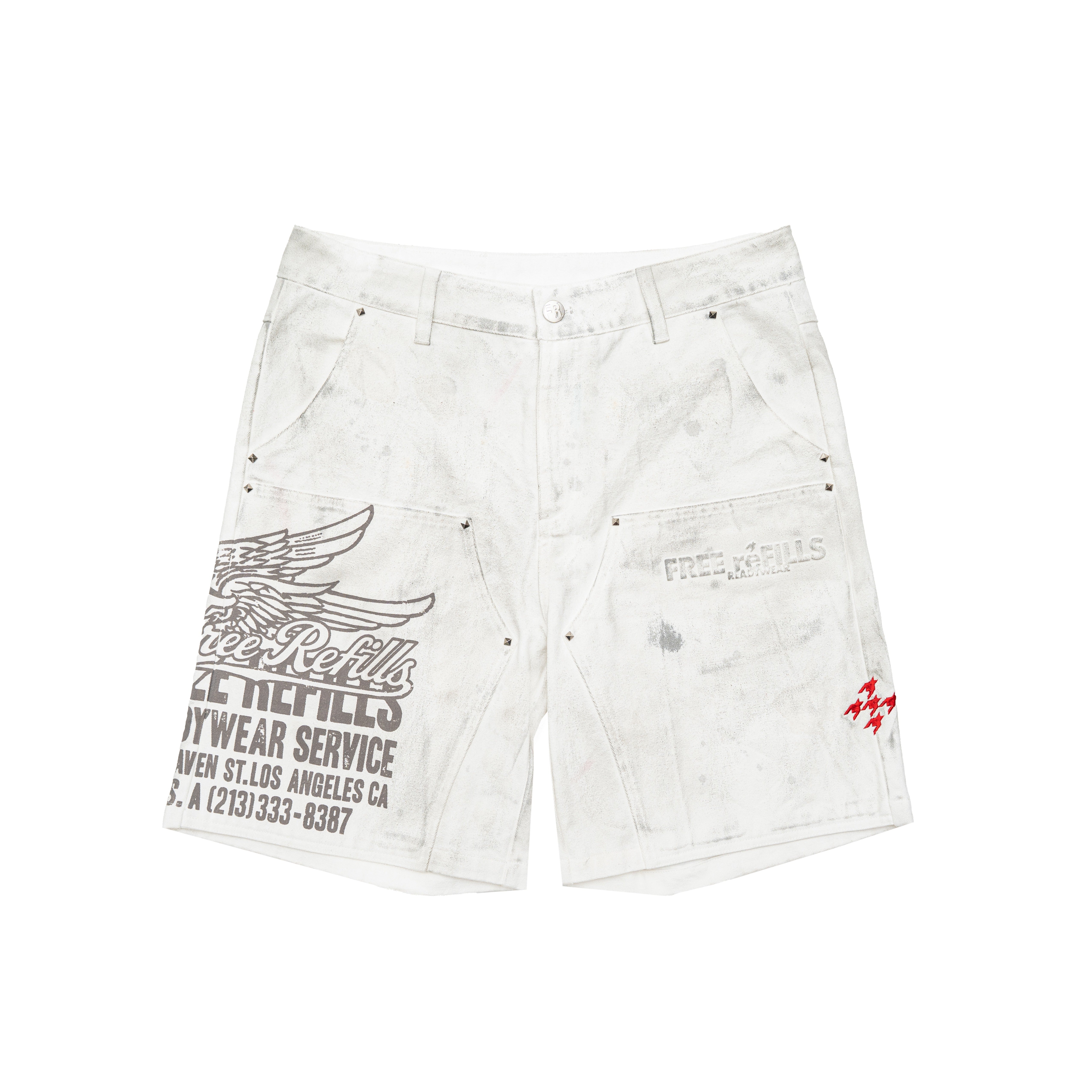 Service Grunge Carpenter Shorts - Cream