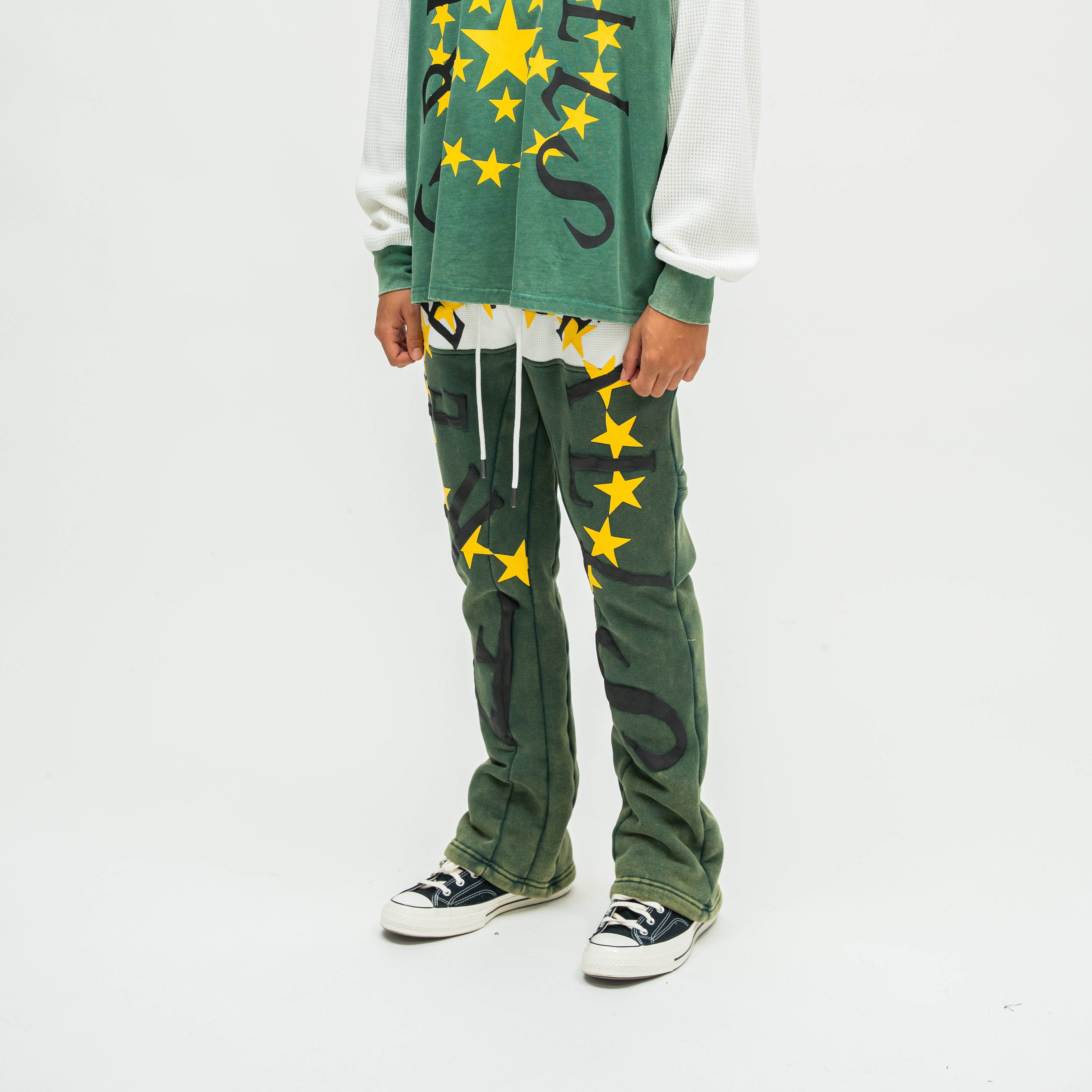 Radial Flare Sweatpants - Green