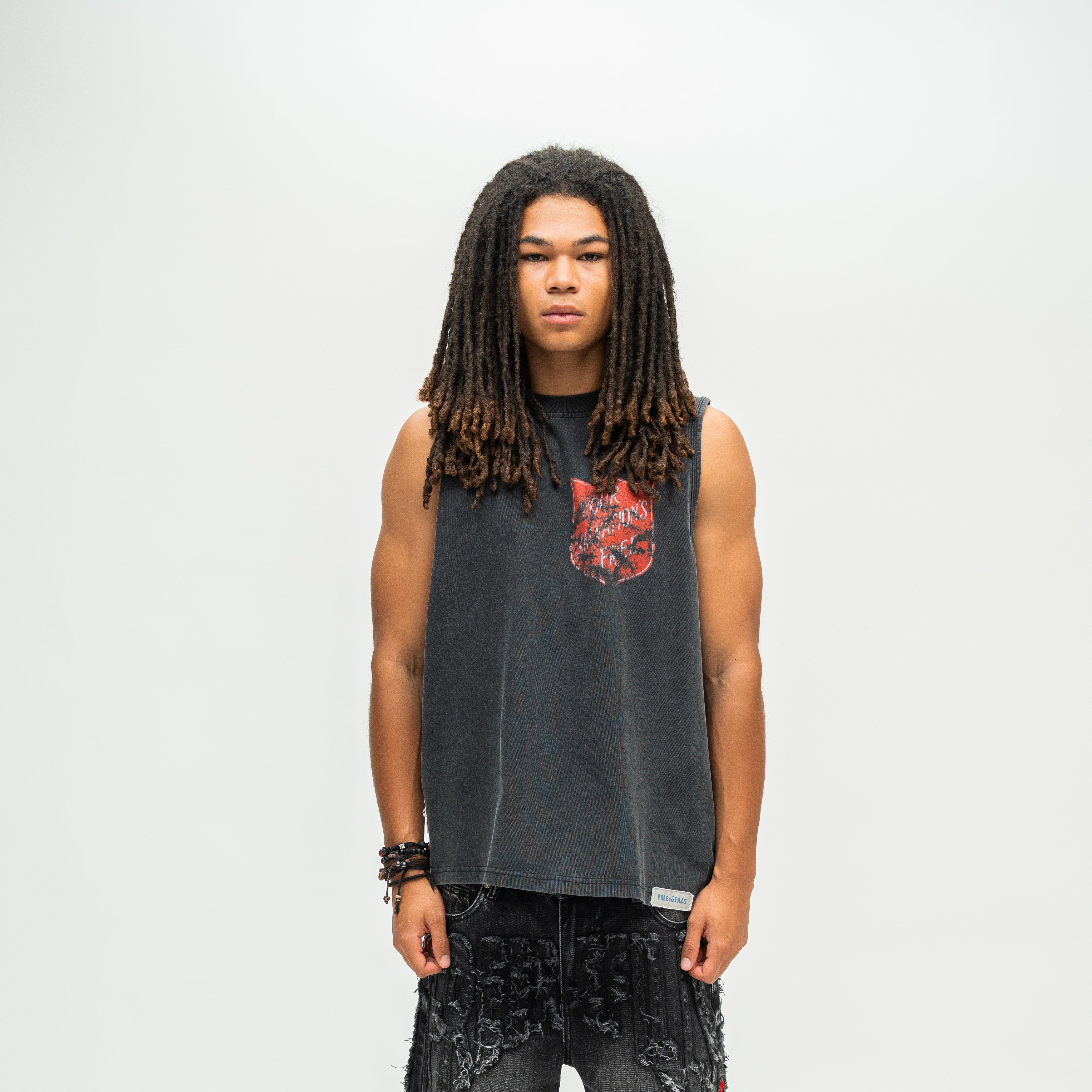Salvation Cut-Off Tee - Black