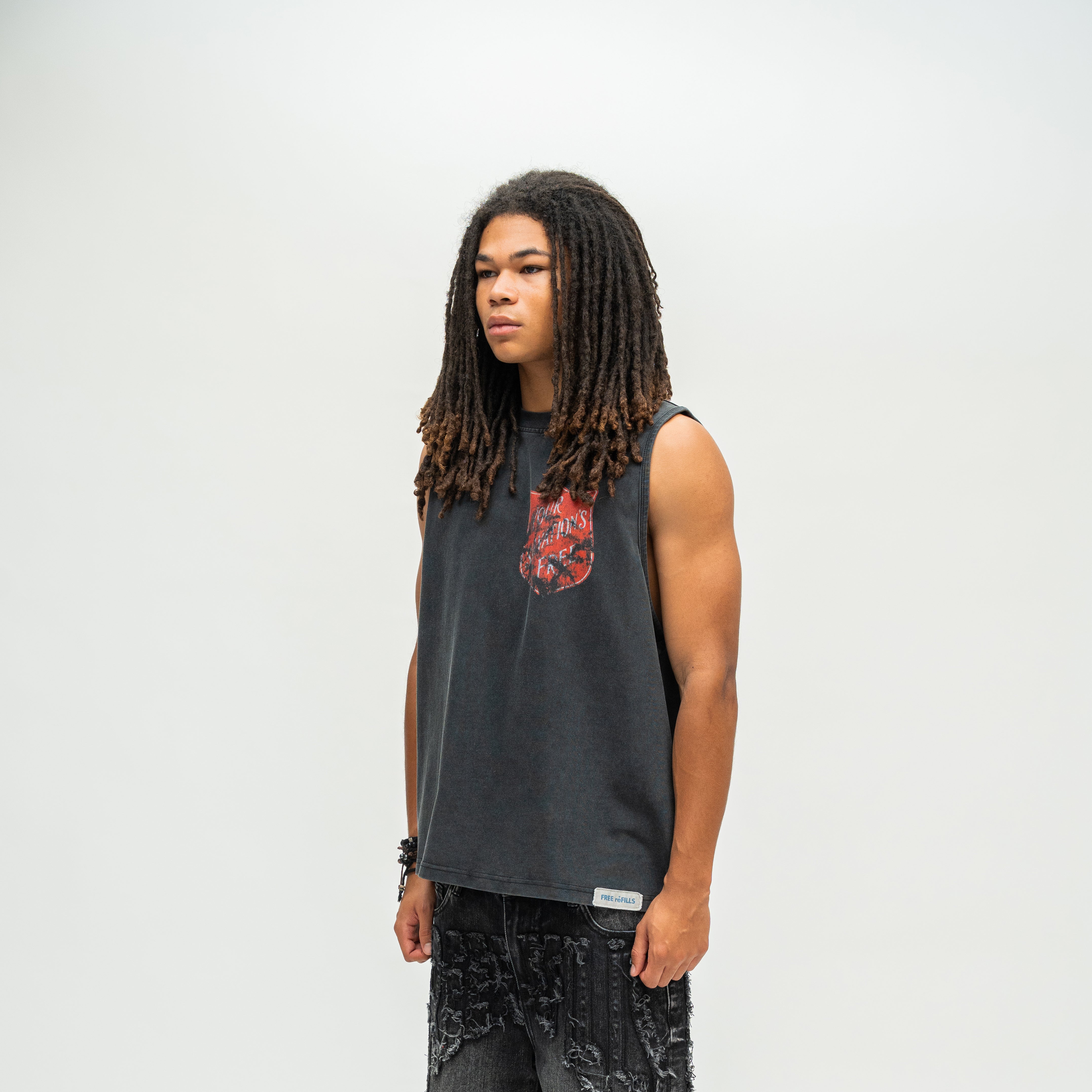 Salvation Cut-Off Tee - Black