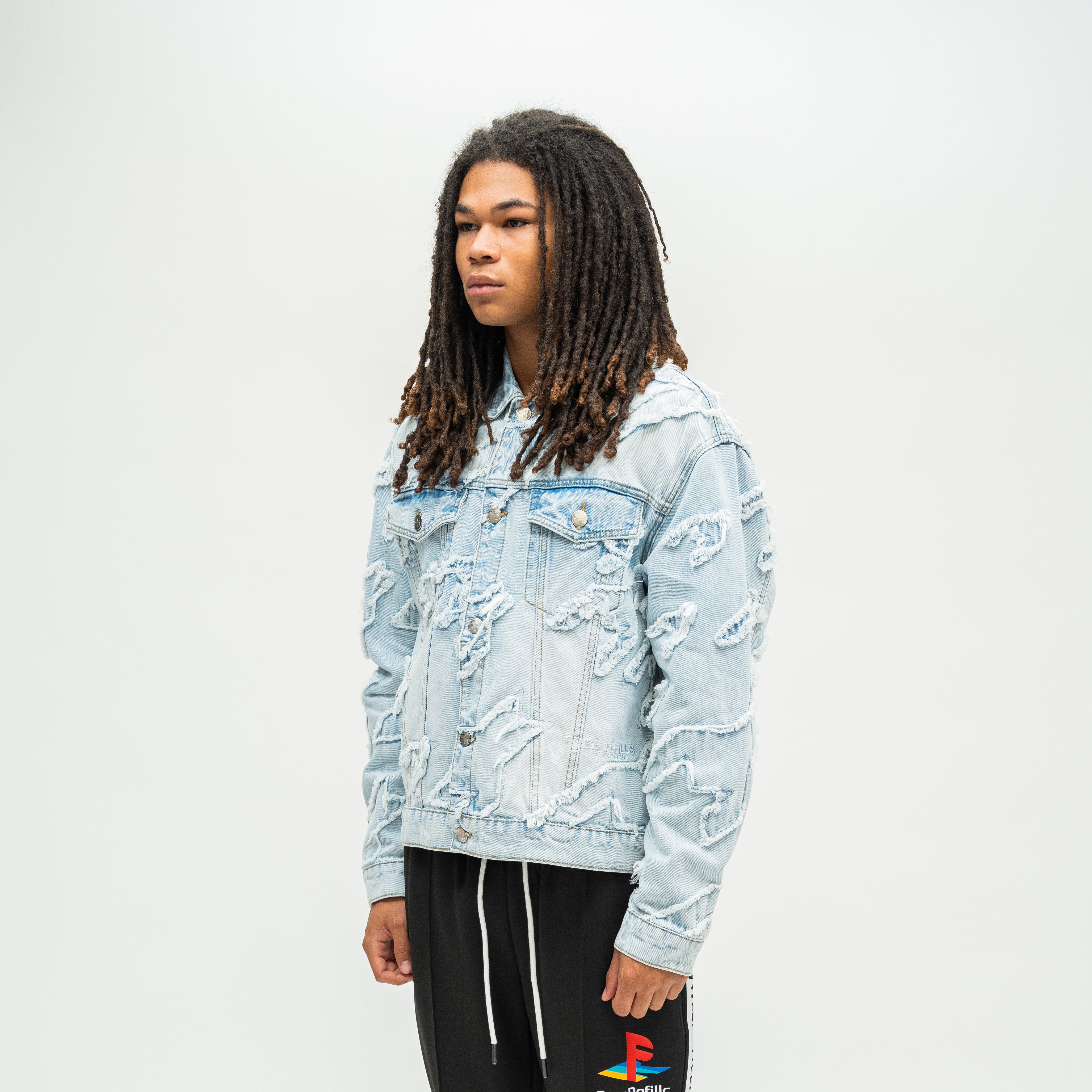 Checks Distressed Jacket - Blue