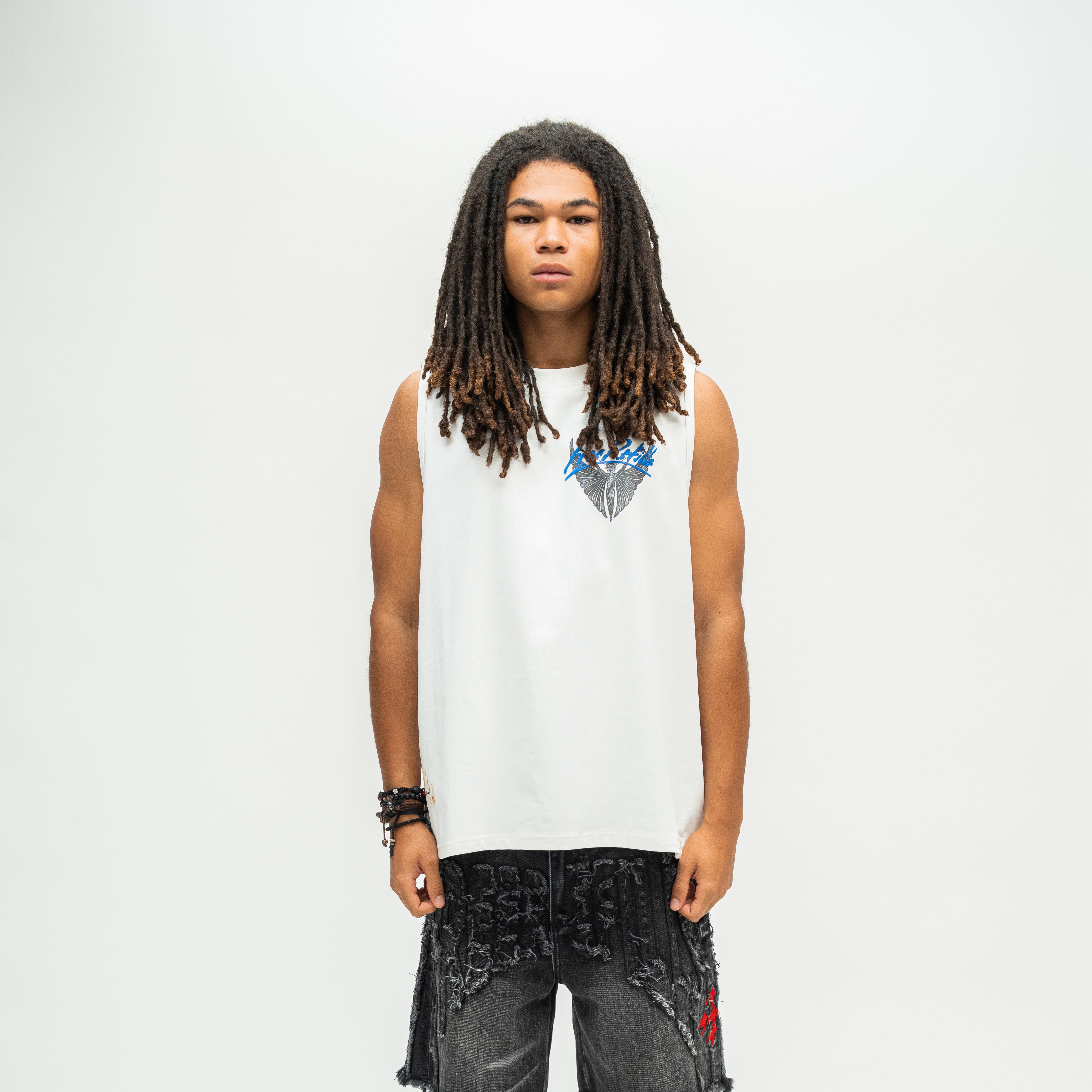 Angel Cut-Off Tee - White