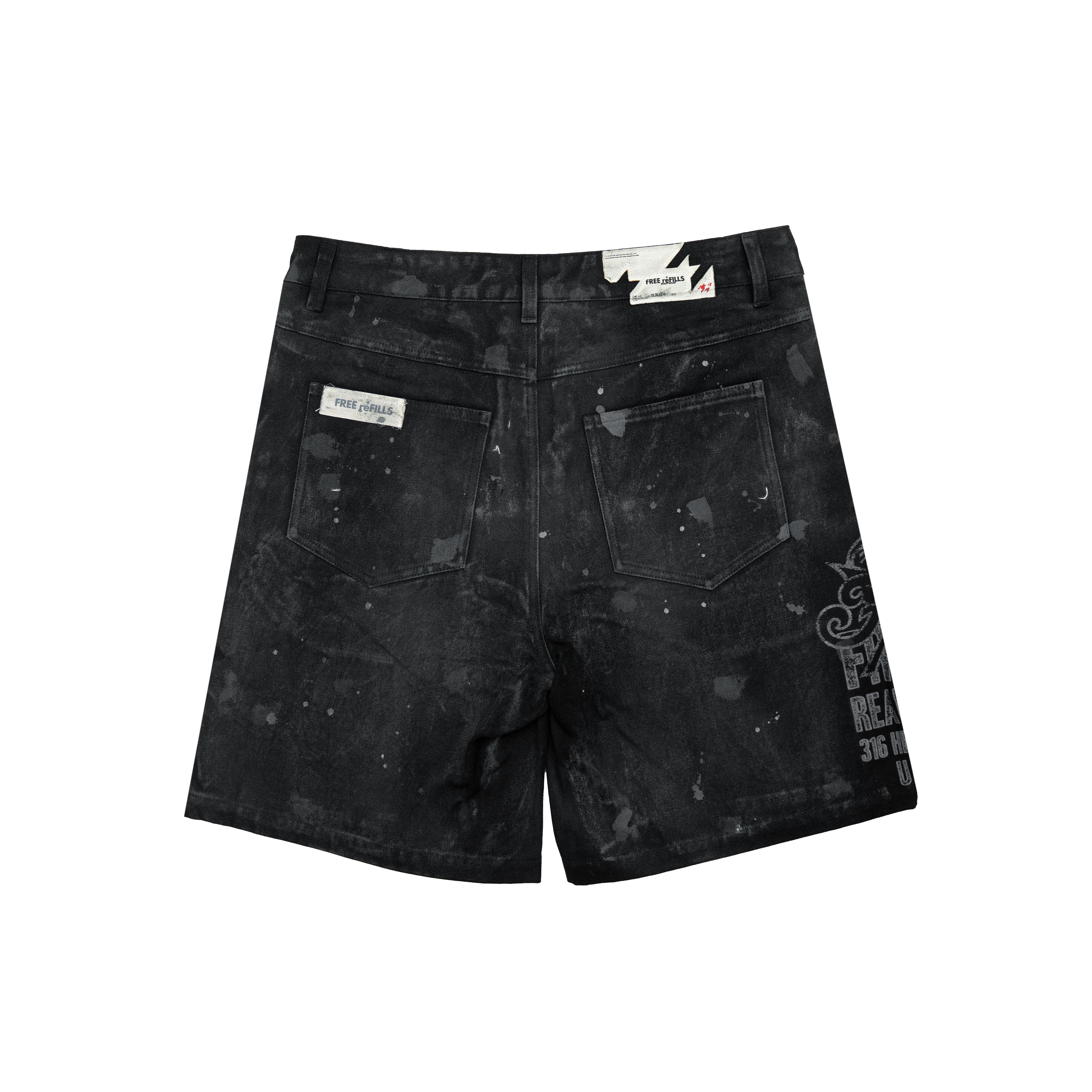 Service Grunge Carpenter Shorts - Black