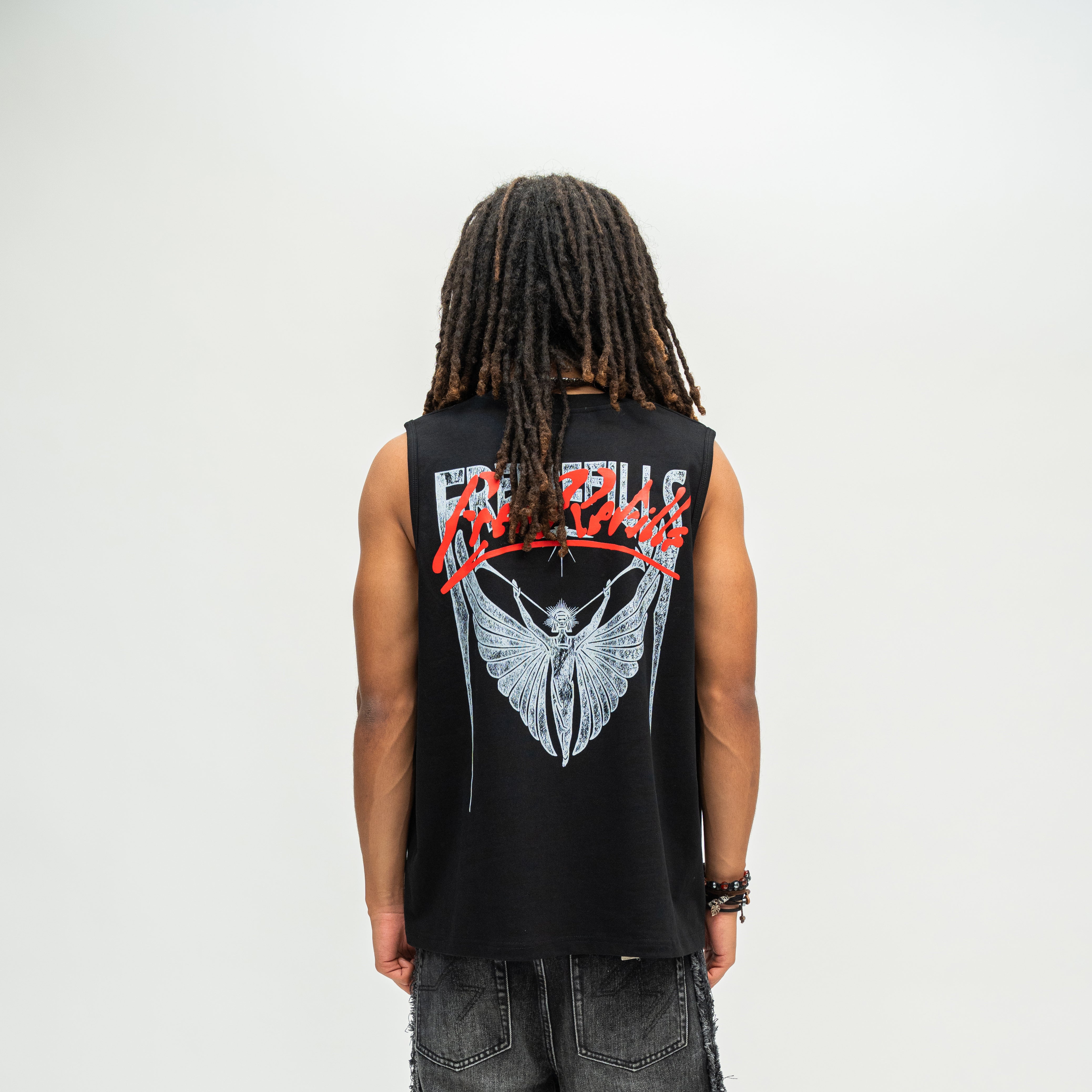 Angel Cut-Off Tee - Black