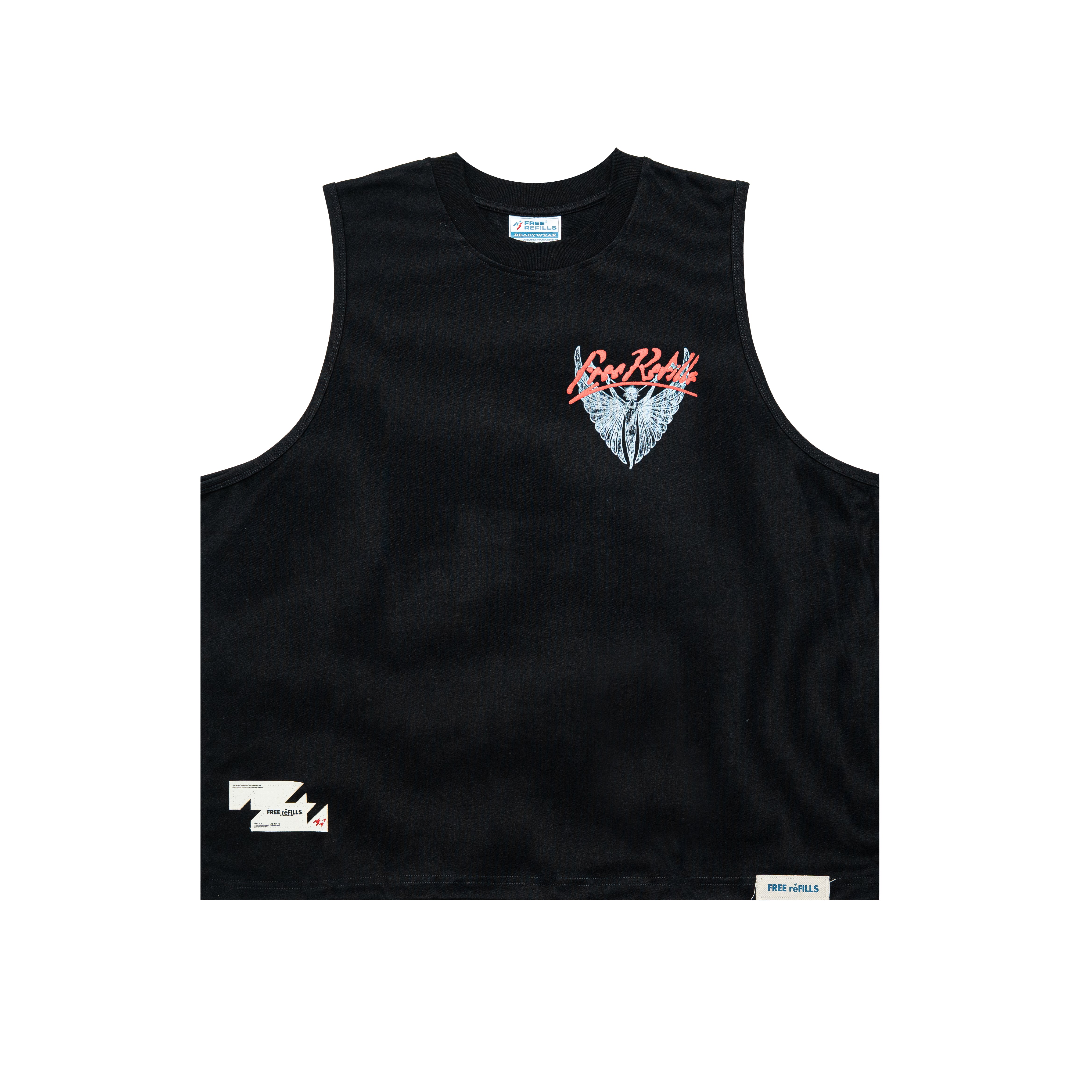 Angel Cut-Off Tee - Black