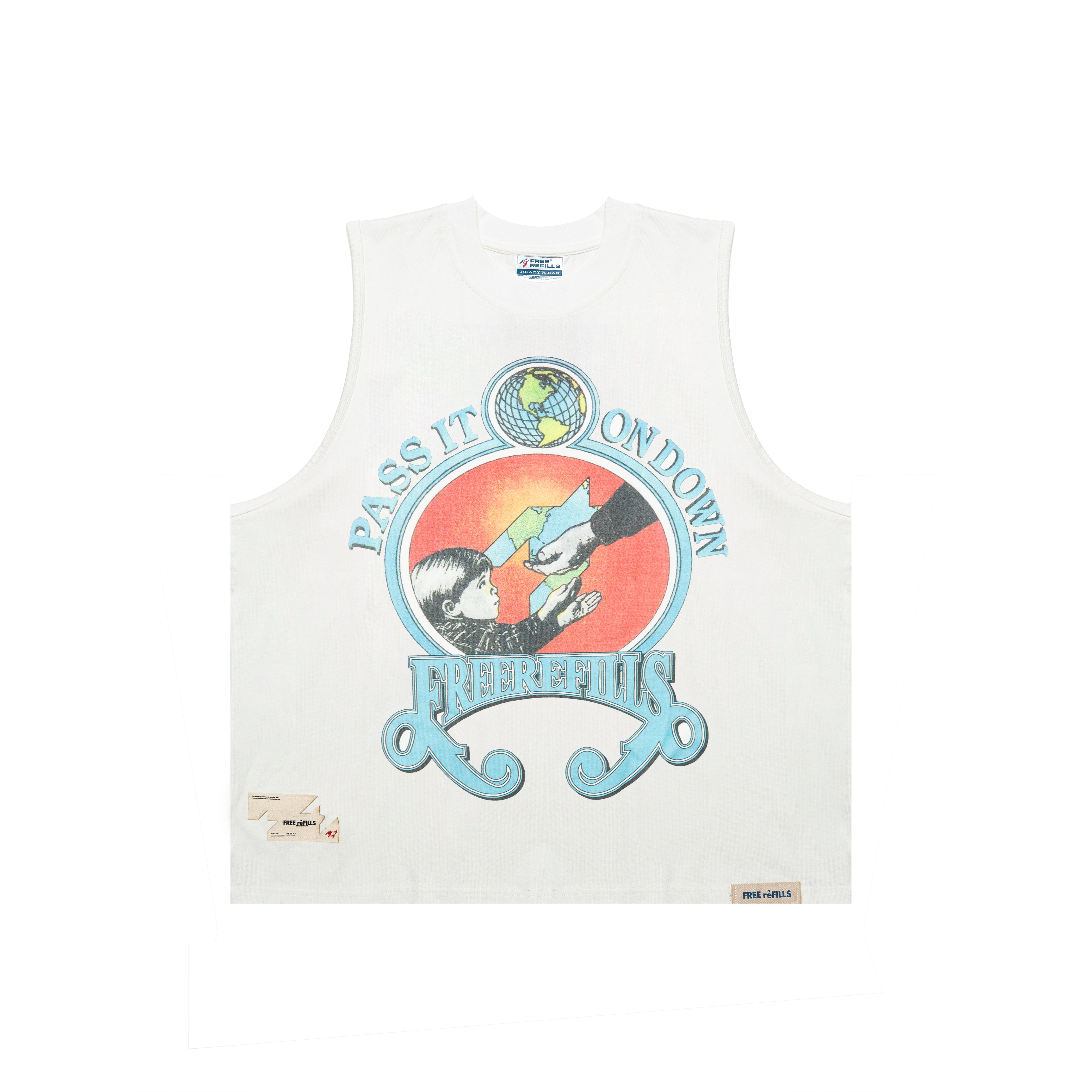 Charity Cut-Off Tee - White