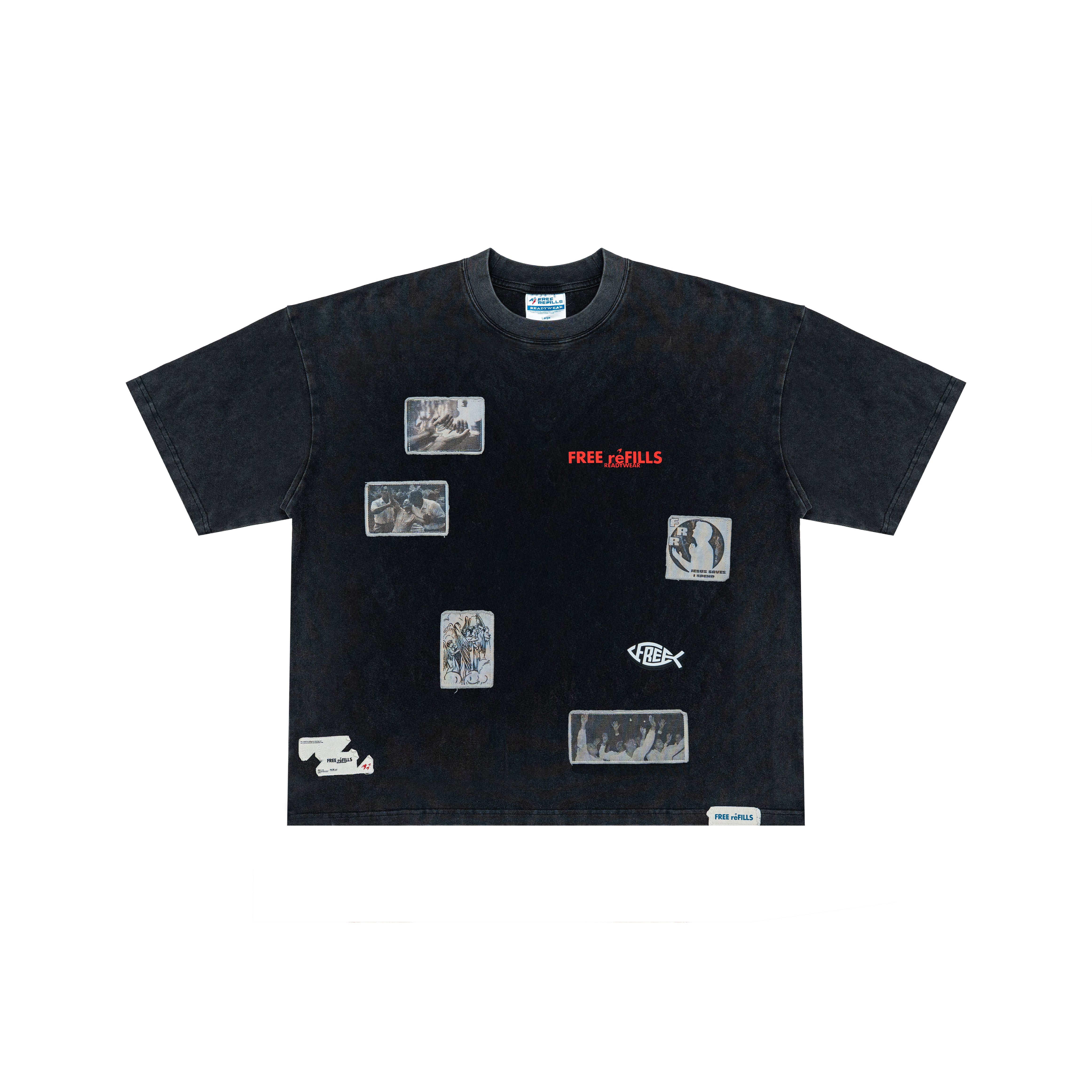 Patchwork Tee - Vintage Black
