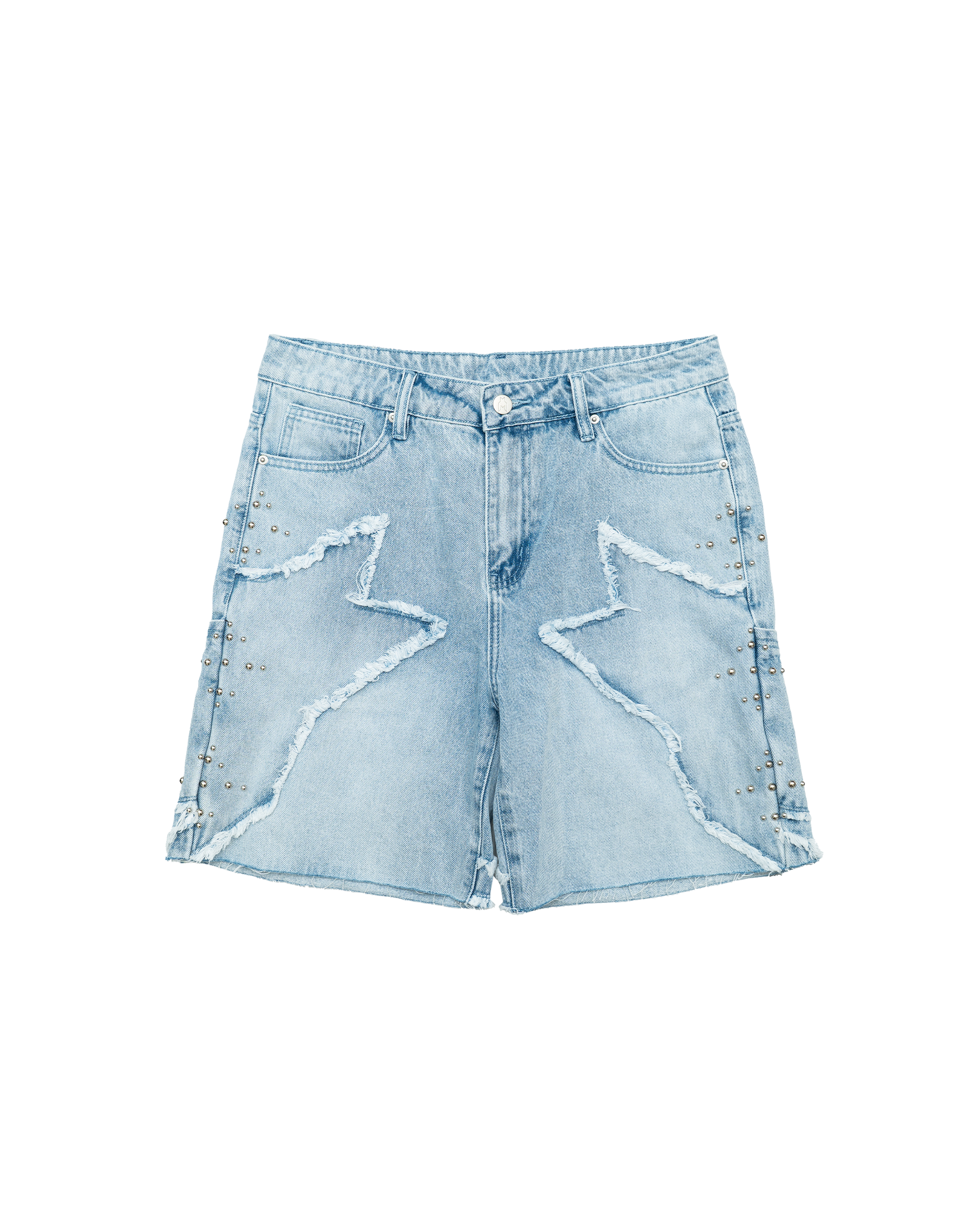 FR Studded Denim Jorts - Washed Blue