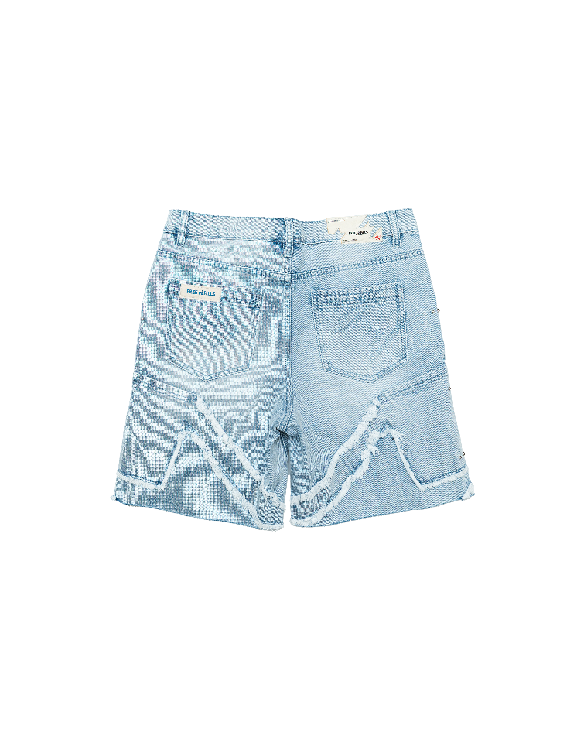 FR Studded Denim Jorts - Washed Blue