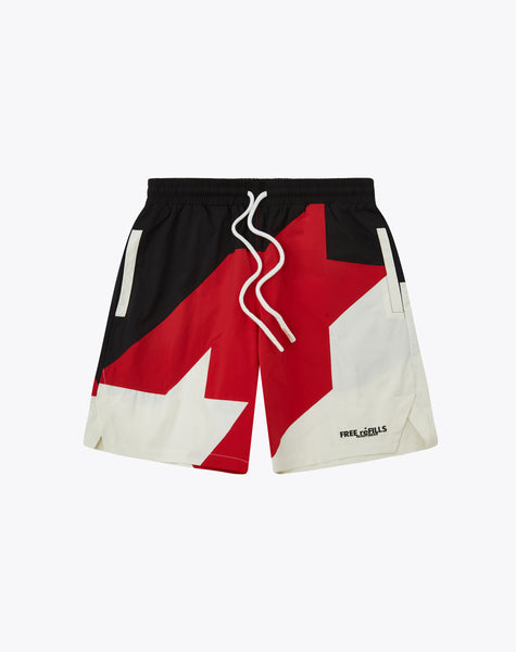 Star Nylon Shorts - Red