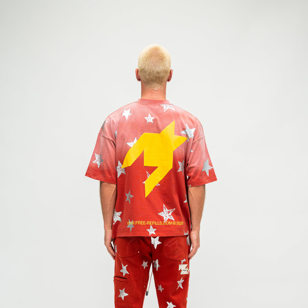 Starry Sun Fade Tee - Red