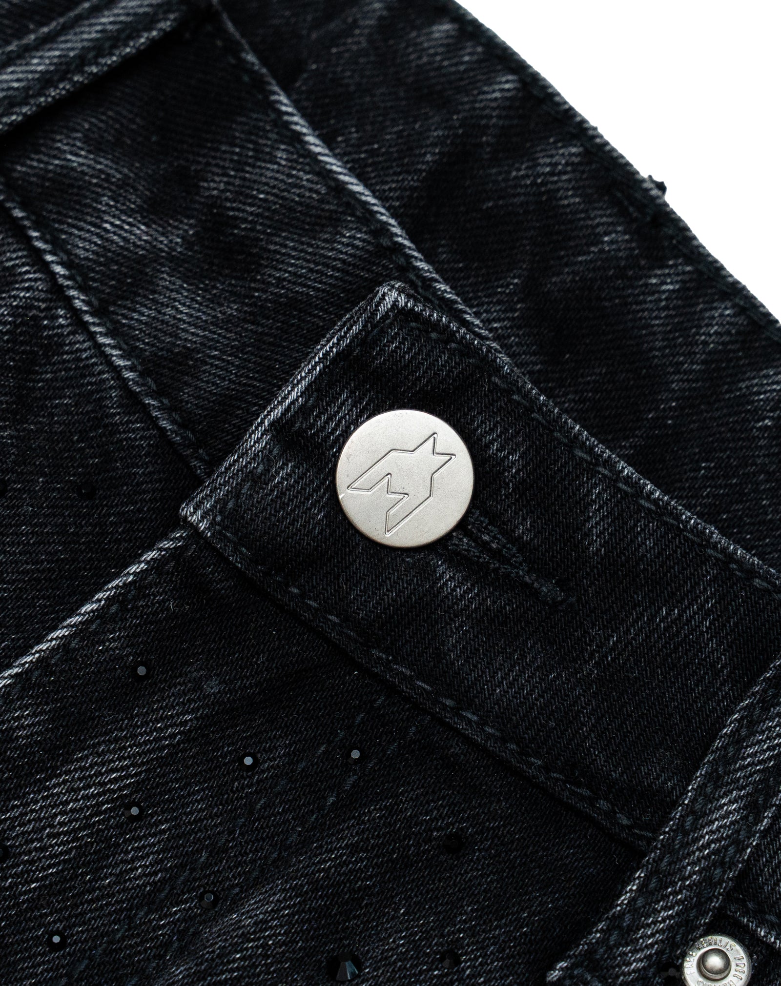 Zebra Denim Pants - Washed Black