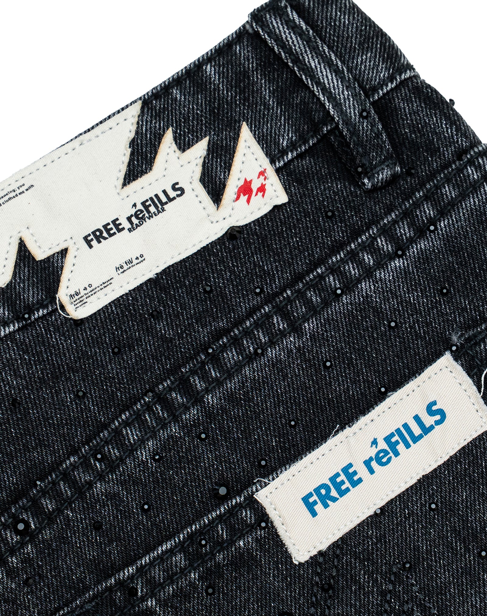 Zebra Denim Pants - Washed Black