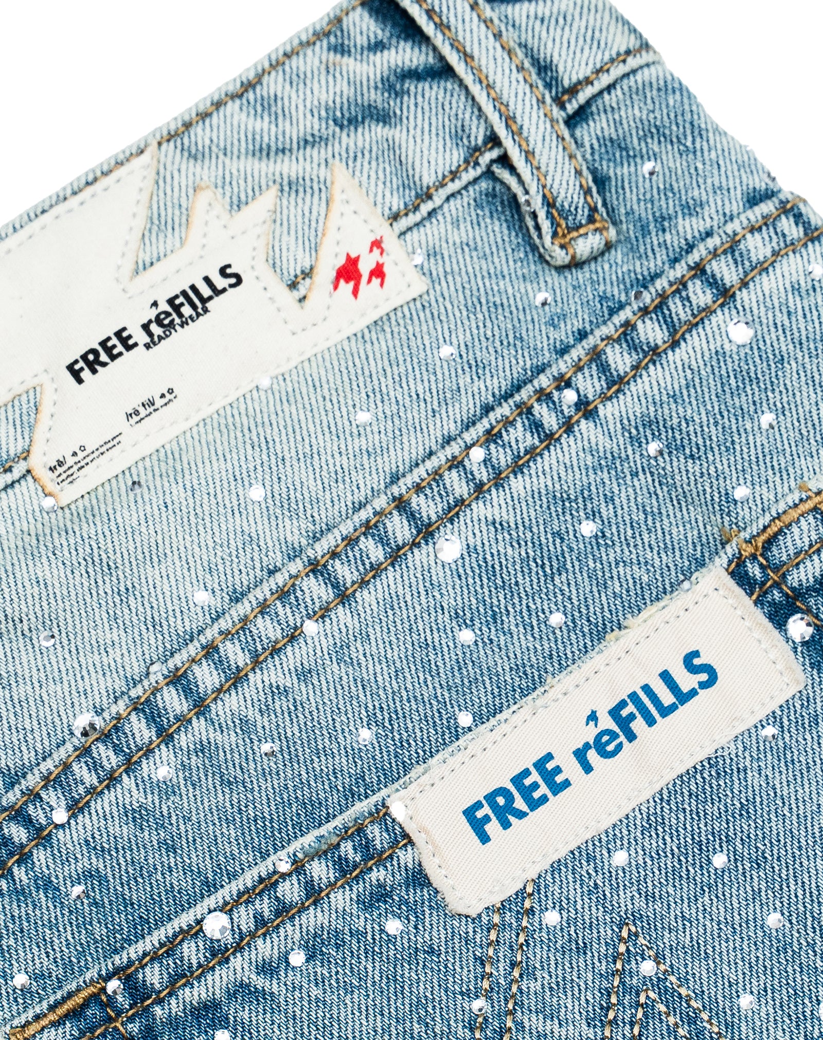 Zebra Denim Pants - Washed Blue